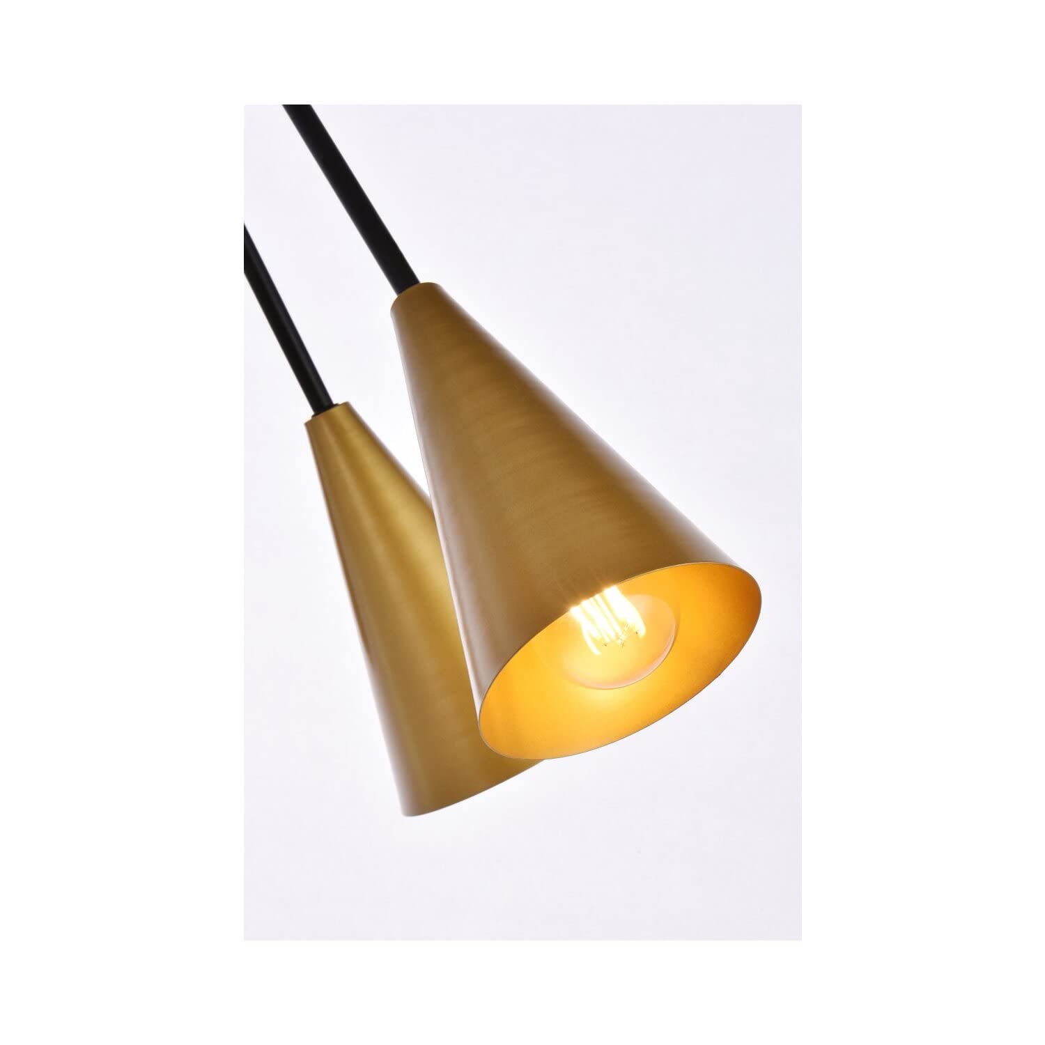 Living District Casen 6-Light Mid-Century Metal Pendant in Black and Brass