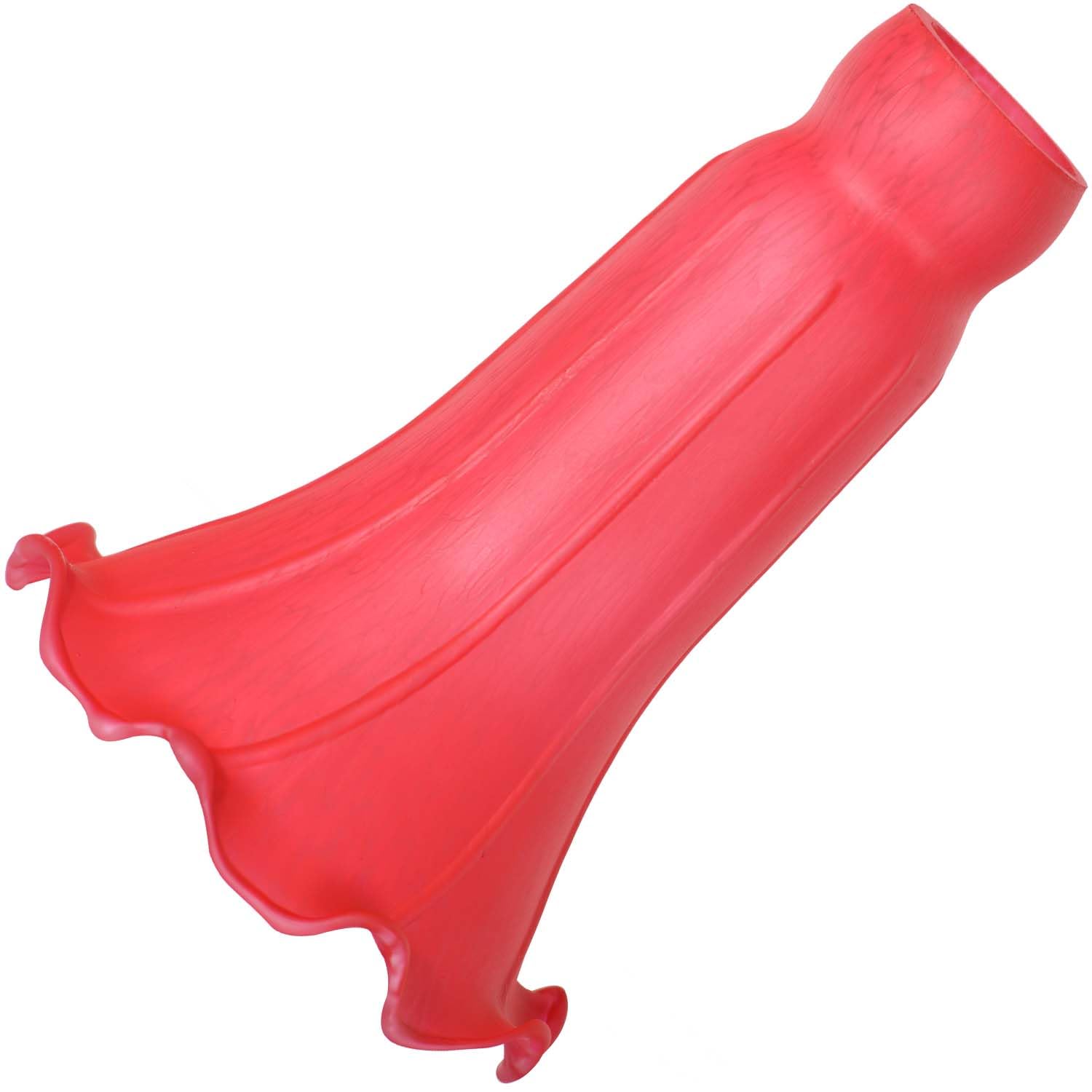 Bieye LS97 Lily Flower Blown Glass Lampshade (Red, Opening I.D. 1.26'' x O.D. 1.5'')
