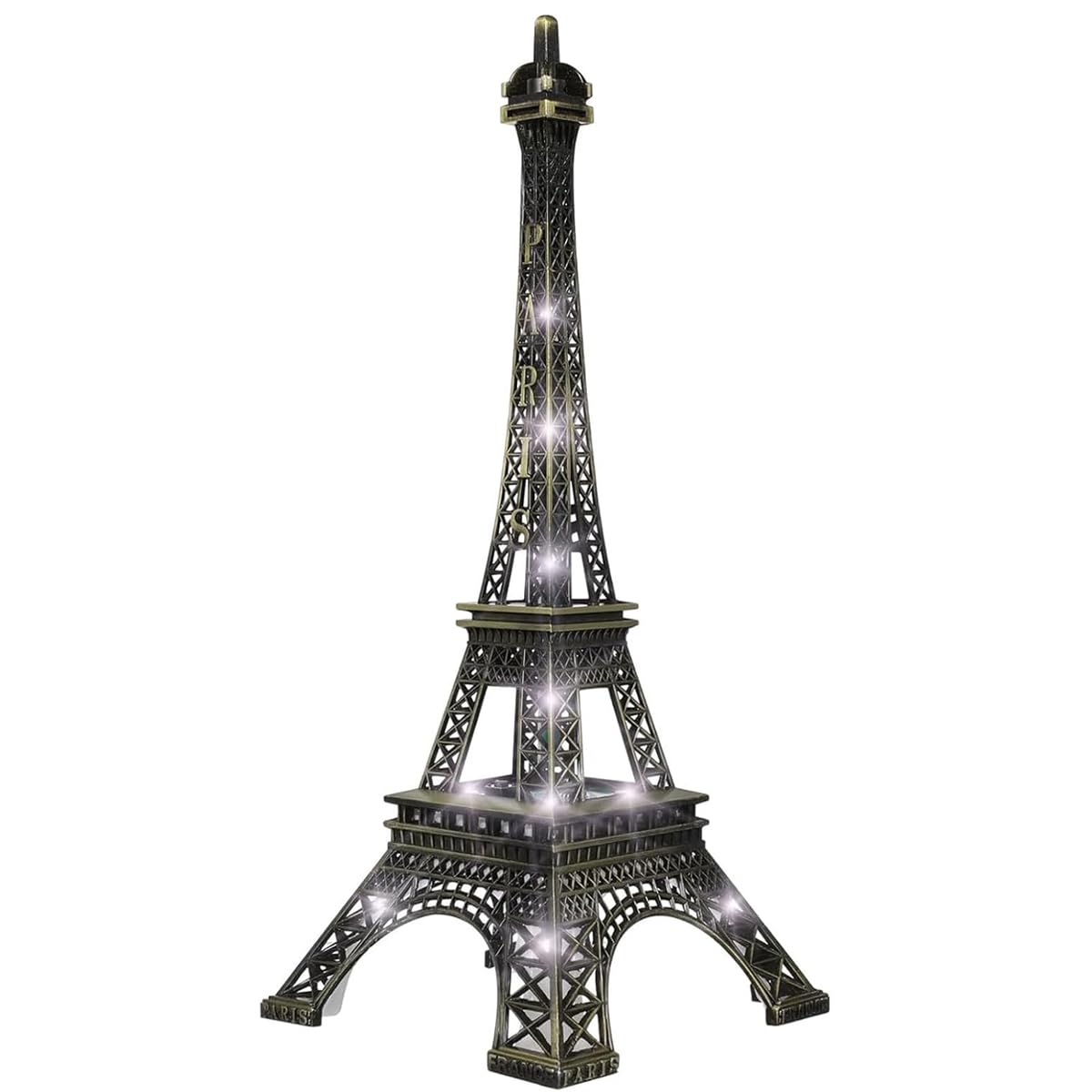 DOITOOL Eiffel Tower Statue, 9.7 Tall Tabletop Eiffel Tower Decor, Light Up Eiffel Tower Lamp, LED Eiffel Tower Night Light Fren
