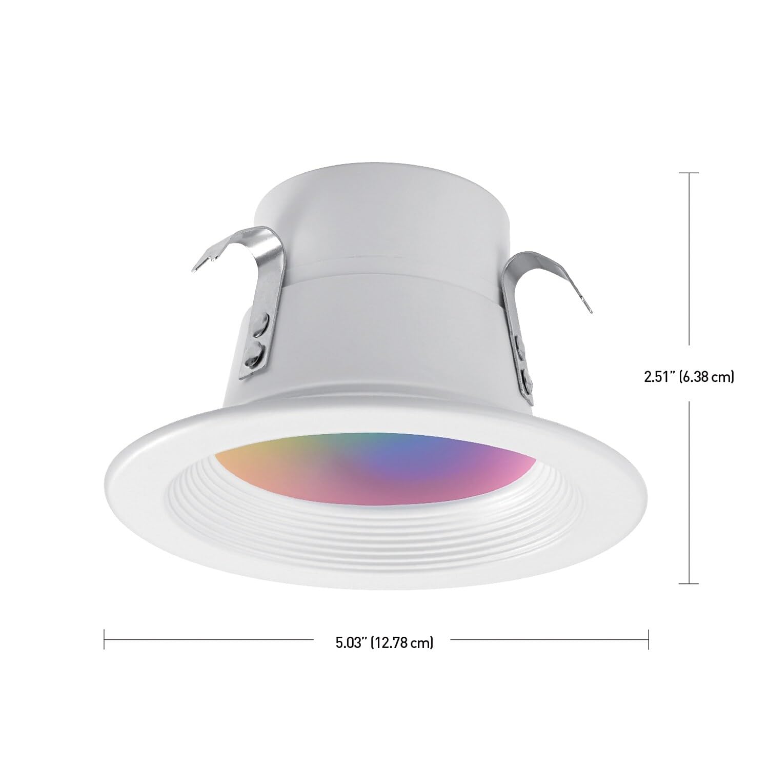 GLOBE Electric 50078 Wi-Fi Smart 4 LED Retrofit Recessed Light, No Hub Required, Voice Activated, 10 W, Multicolor Changing RGB,