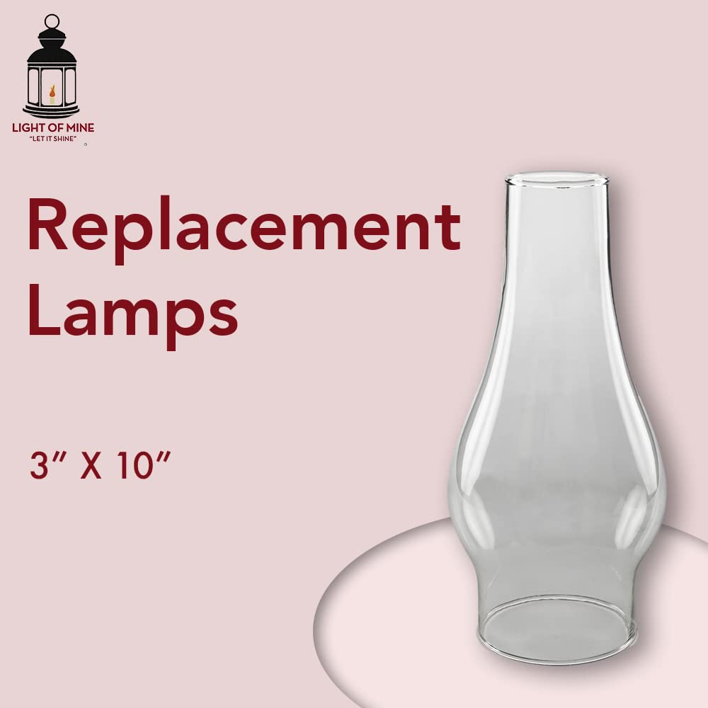 Light Of Mine - 3&quot; X 10&quot; Regular Oil Lamp Replacement Chimney (3&quot; X 10&quot; Reg.)