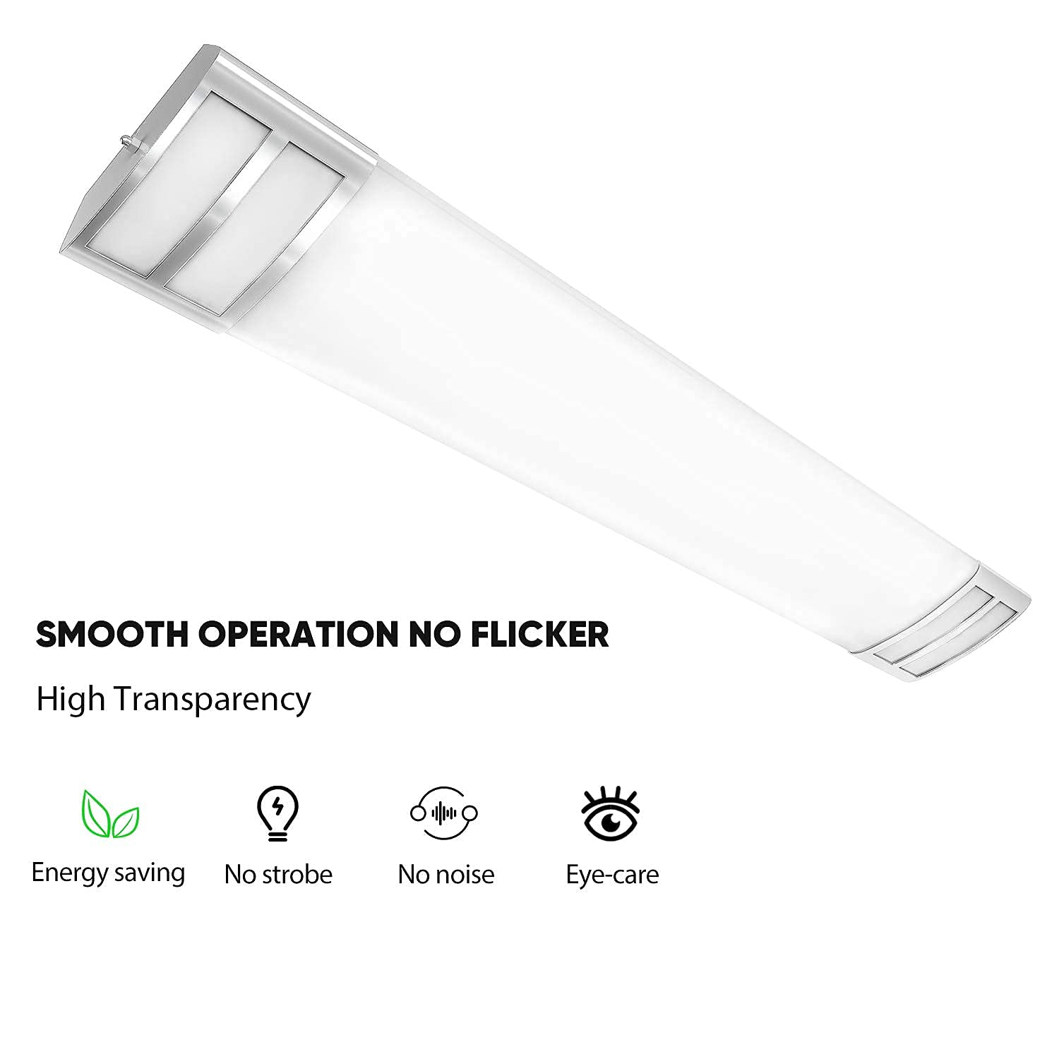 Antlux 4Ft Led Flush Mount Linear Lights 40W 4500Lm Kitchen Light Fixtures, 5000K, 4 Foot Led Kitchen Ceiling Light Fixtures For