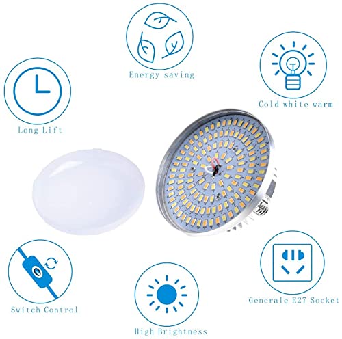 Skytex 85W Dimmable Tricolor LED Light Bulbs - 2 Pack, 2700-6400K for Photography Softbox, E27 Socket