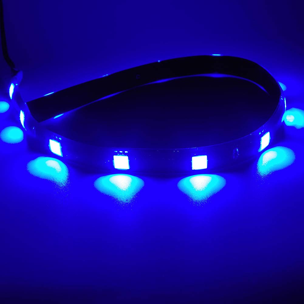 Hyada Dc 12V Waterproof 1Ft 12 Led Strip Underbody Light With 6 Inches Wires For Motor (Blue,Pack Of 6)