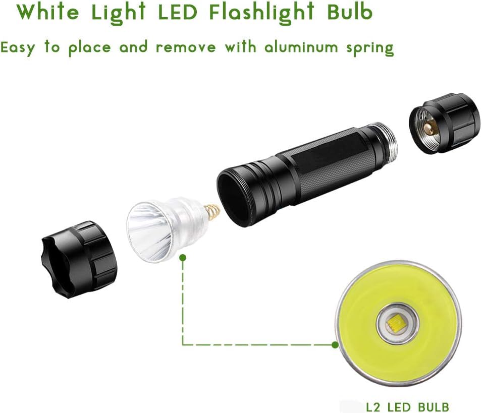 Souyos Ultra Bright L2 LED Bulb 2000 Lumen P60 Design, Aluminum, 1 Count, Flashlight Repair Replacement for C2 G2 Z2 6P 9P