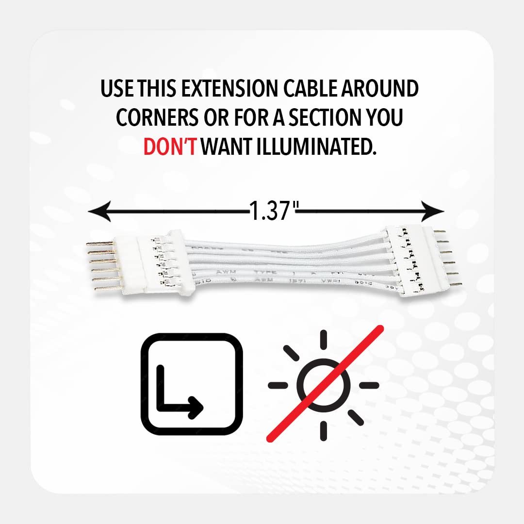 Light Solutions Extension Cable Compatible With Philips Hue Lightstrip V4 Lighting - Led Strip Led Lighting - White (V3 To V4 Ad