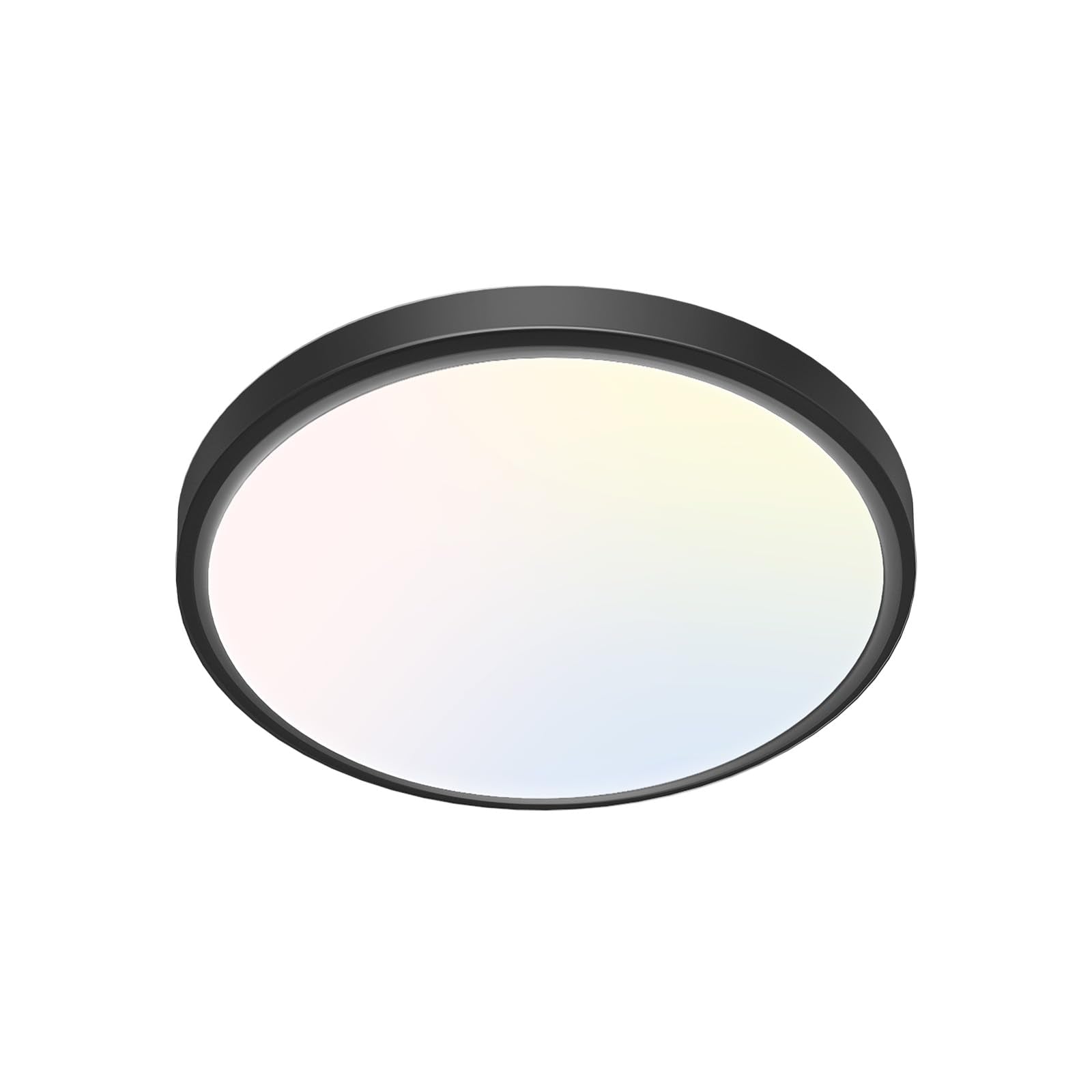 libtit 7 inch Flush Mount LED Ceiling Light Fixture  3000K-6500K Adjustable  15W 1500lm Black Satin Round Ceiling Lamp for Bathroom Hallway Kitchen Bedroom  1 Pack