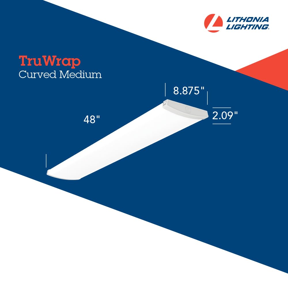 Lithonia Lighting Truwrap Curved Wrap Led Ceiling Light, 3000K/4000K/5000K Switchable Color Temperature, Constant Current, Dimmi