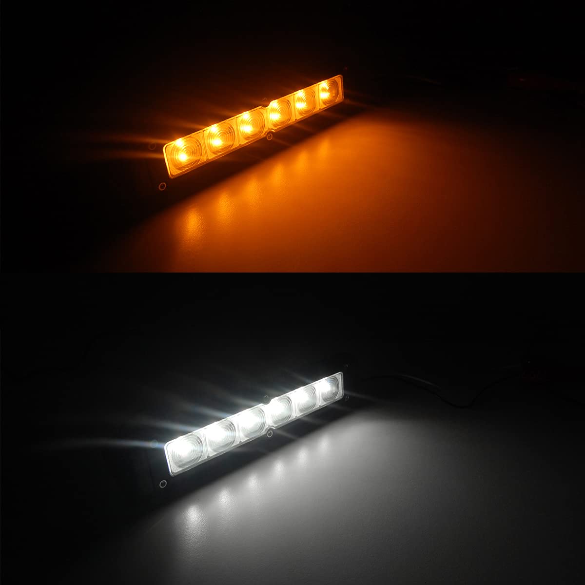 Dream Lighting Rv Exterior Led Porch Awning Light Black Shell 12V 720Lm Rv Trailer Heavy Duty Cool White & Amber Lighting 7.8Inch