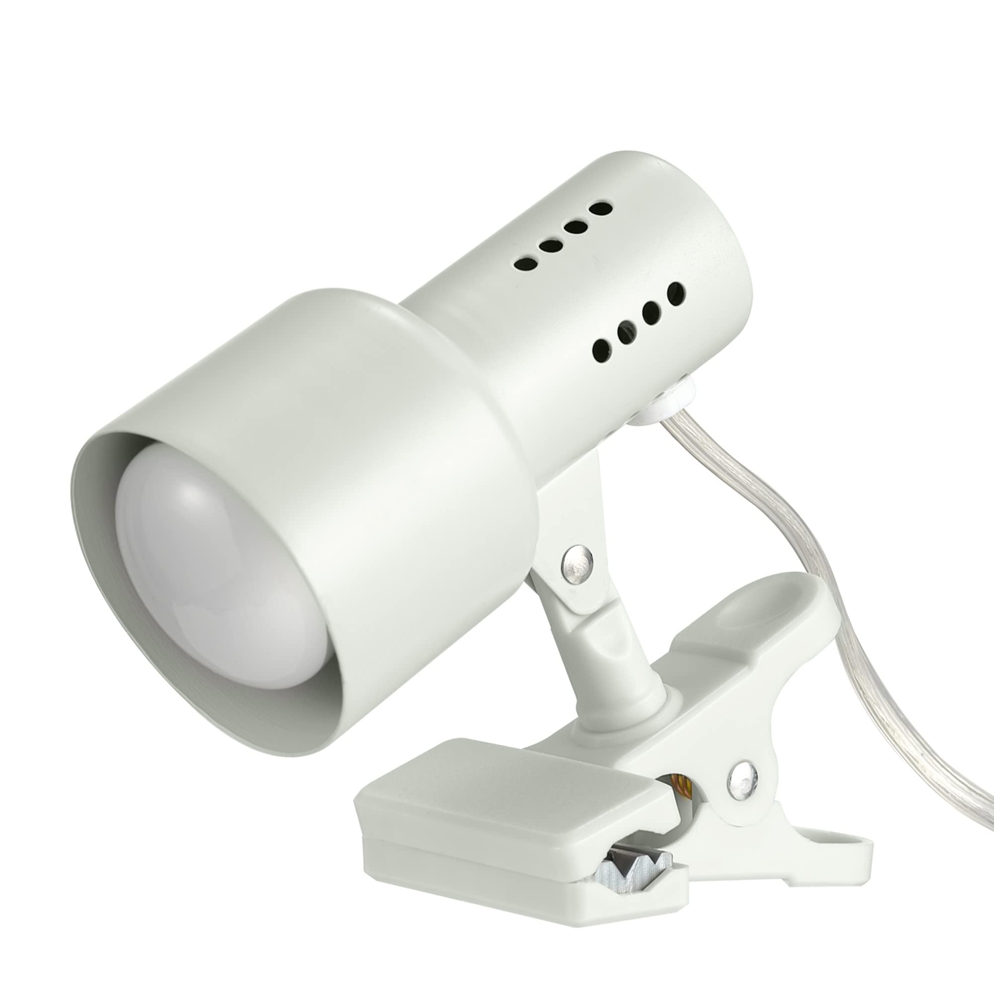 Globe Electric 30293 5.5'' Clip-Arm Desk Lamp, Matte Light Gray, In-Line On/Off Switch, Bulb Included, Home D  Cor, Desk Lamps F