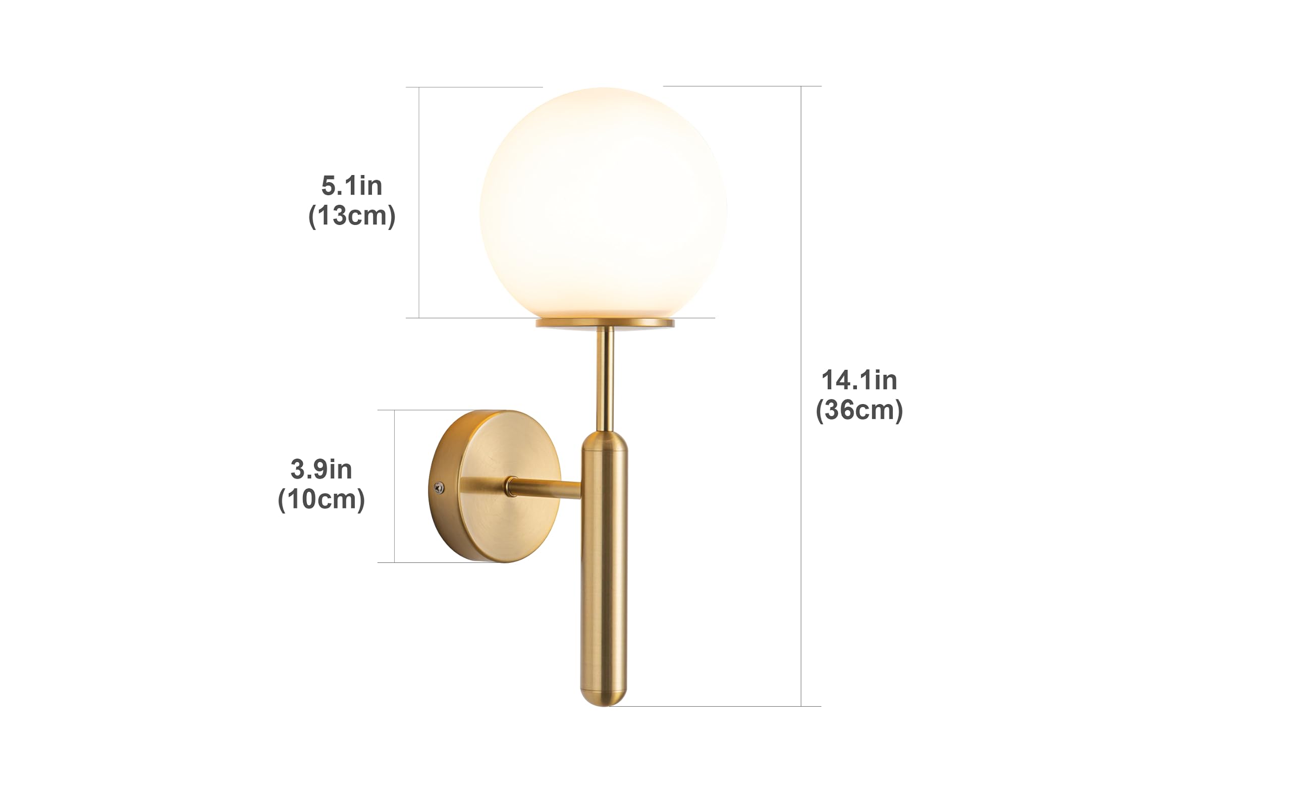 jengush Wall Sconce Set of 2, Dimmable Battery Operated, Glass, Gold, Model WALL-01, Easy to Install for Bedroom or Farmhouse