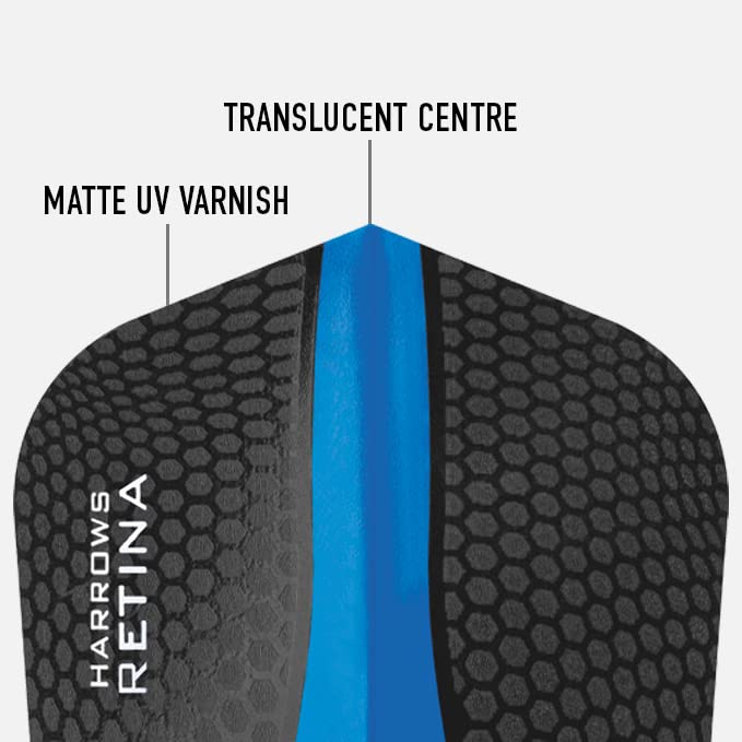 Harrows Retina Dart Flights - 5 Sets (15 Flights Total) - 100 Micron - enhanced Extra Strong - Blue