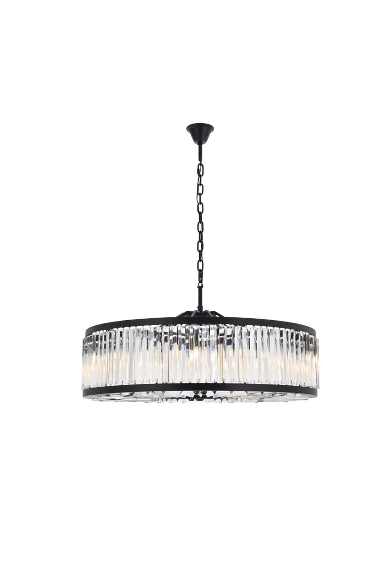 Elegant Lighting Chelsea Collection 1203G43MB/RC 10-Light Pendant Lamp with Royal Cut Crystals, Mocha Brown Finish