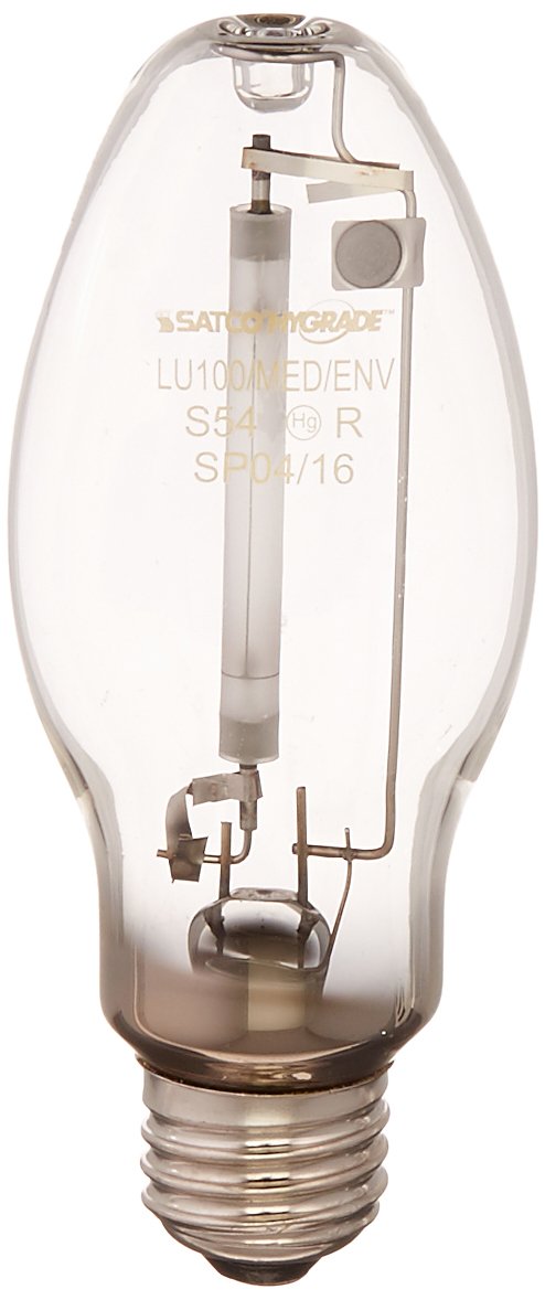 Satco High Pressure Sodium Lamp S3128 100W Clear Glass ED17 2100K Pack