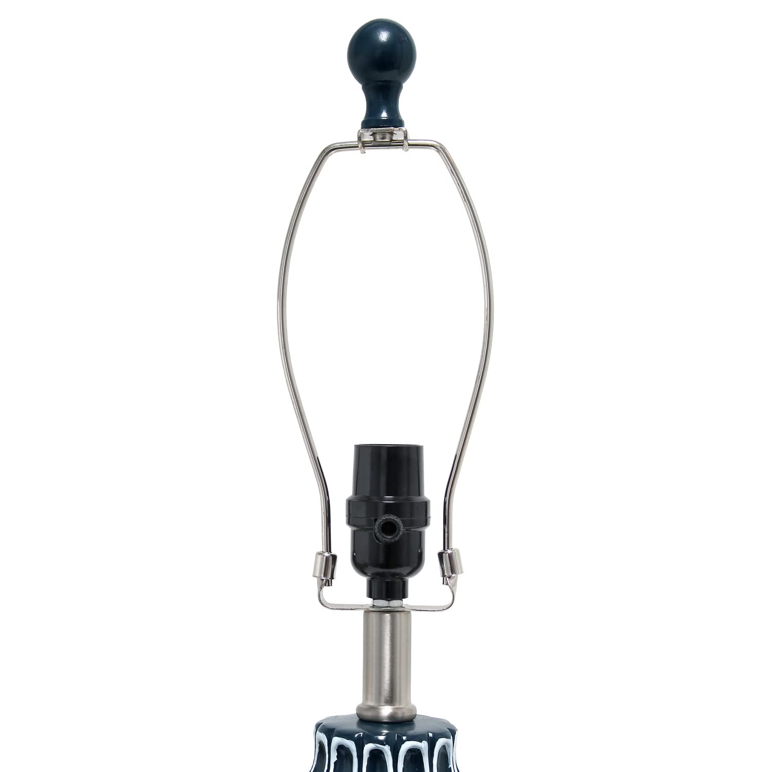 LALIA HOME Contemporary Moroccan Table Lamp - Resin, Fabric White Shade, Blue, Model LHT-5034-BL
