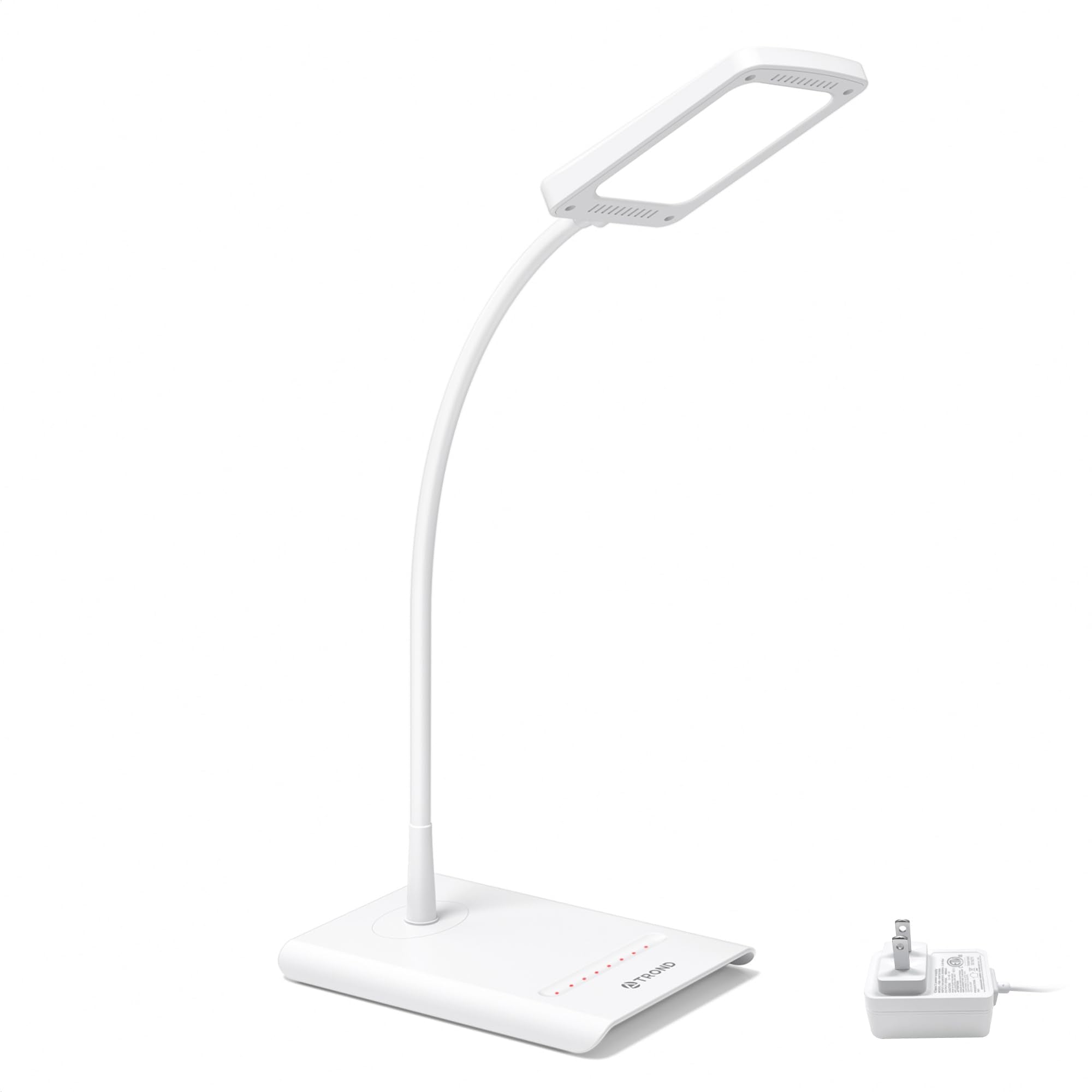 TROND Desk Lamp, Bright Dimmable Eye-Caring Table Lamp, 3 Color Modes 7 Brightness Levels, Flexible Gooseneck, Touch Control, Me