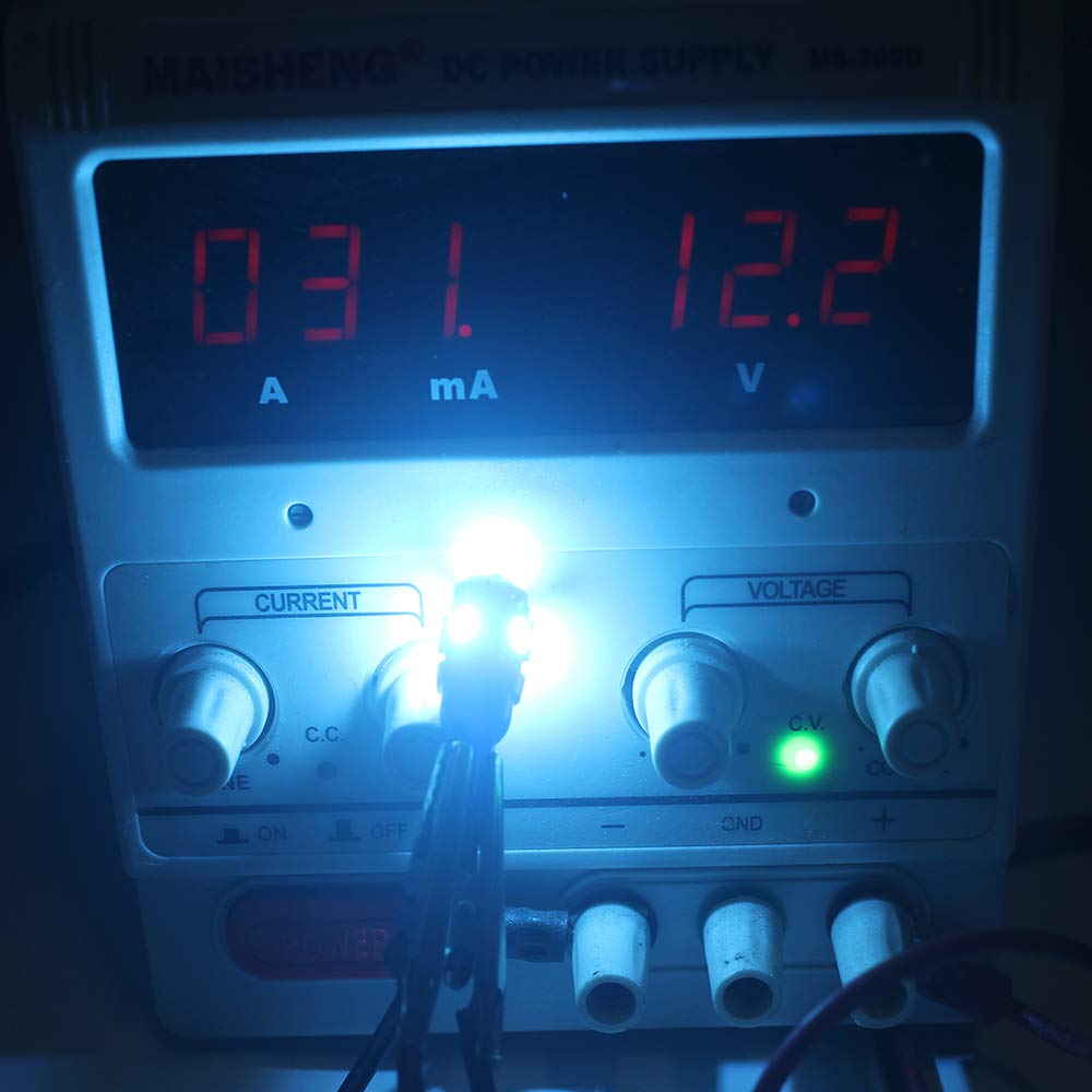 Blyilyb 12-Pack Ice Blue Replacement Stock # 194 T10 168 2825 W5W 175 158 Bulb 5050 5 Smd Led Light 12V Car Interior Lighting Fo