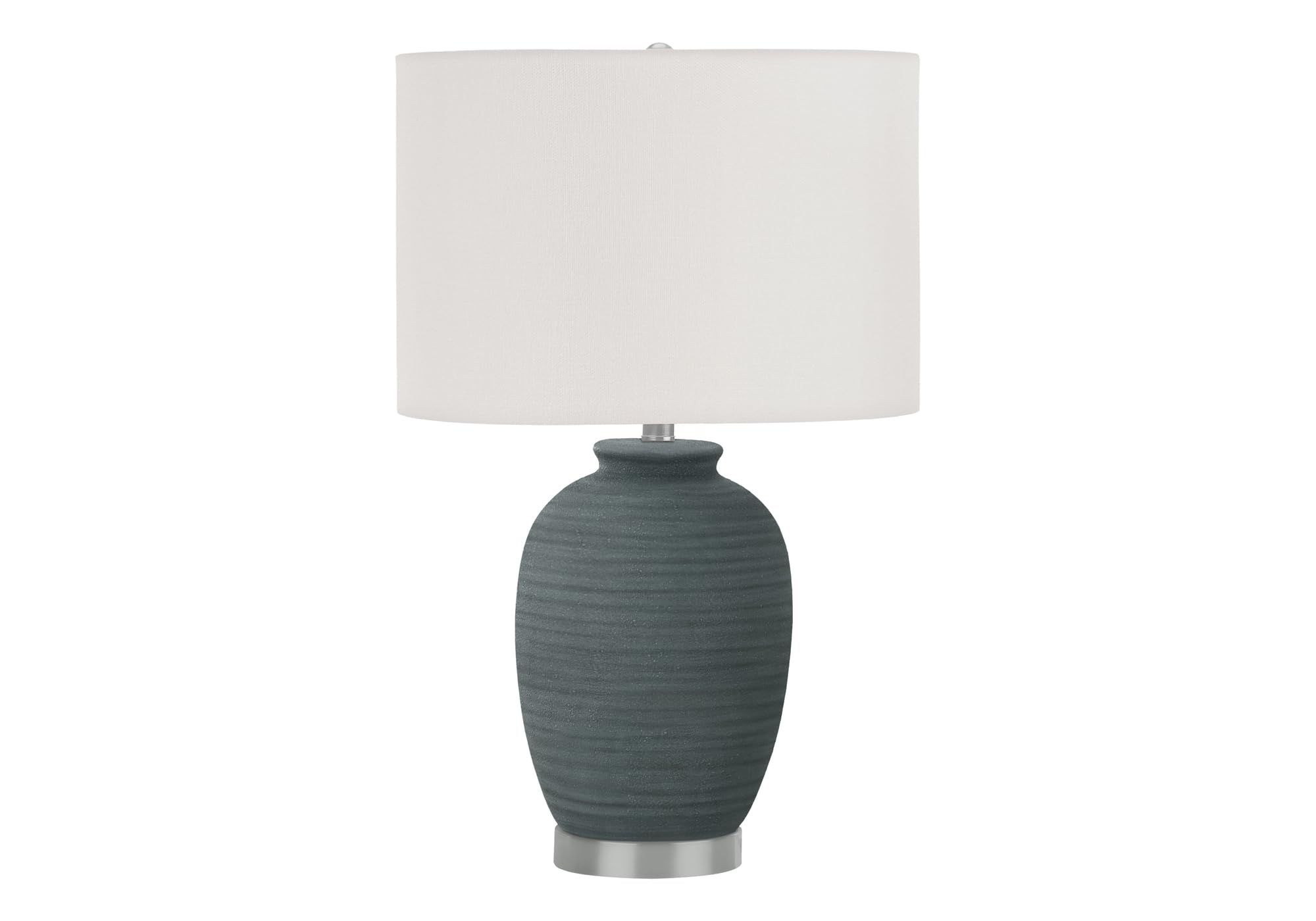 Monarch Specialties Table Lamp, Blue Ceramic, Ivory Shade, 15in L x 15in W x 24in H, Model I 9622