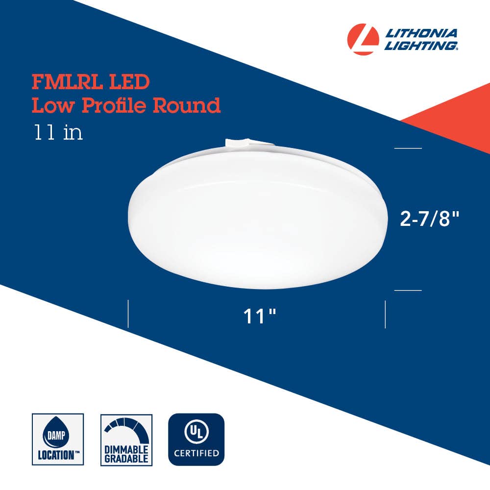Lithonia Lighting Fmlrl 11 14830 M4 11-Inch 3000K Led Low Profile Round Flush Mount