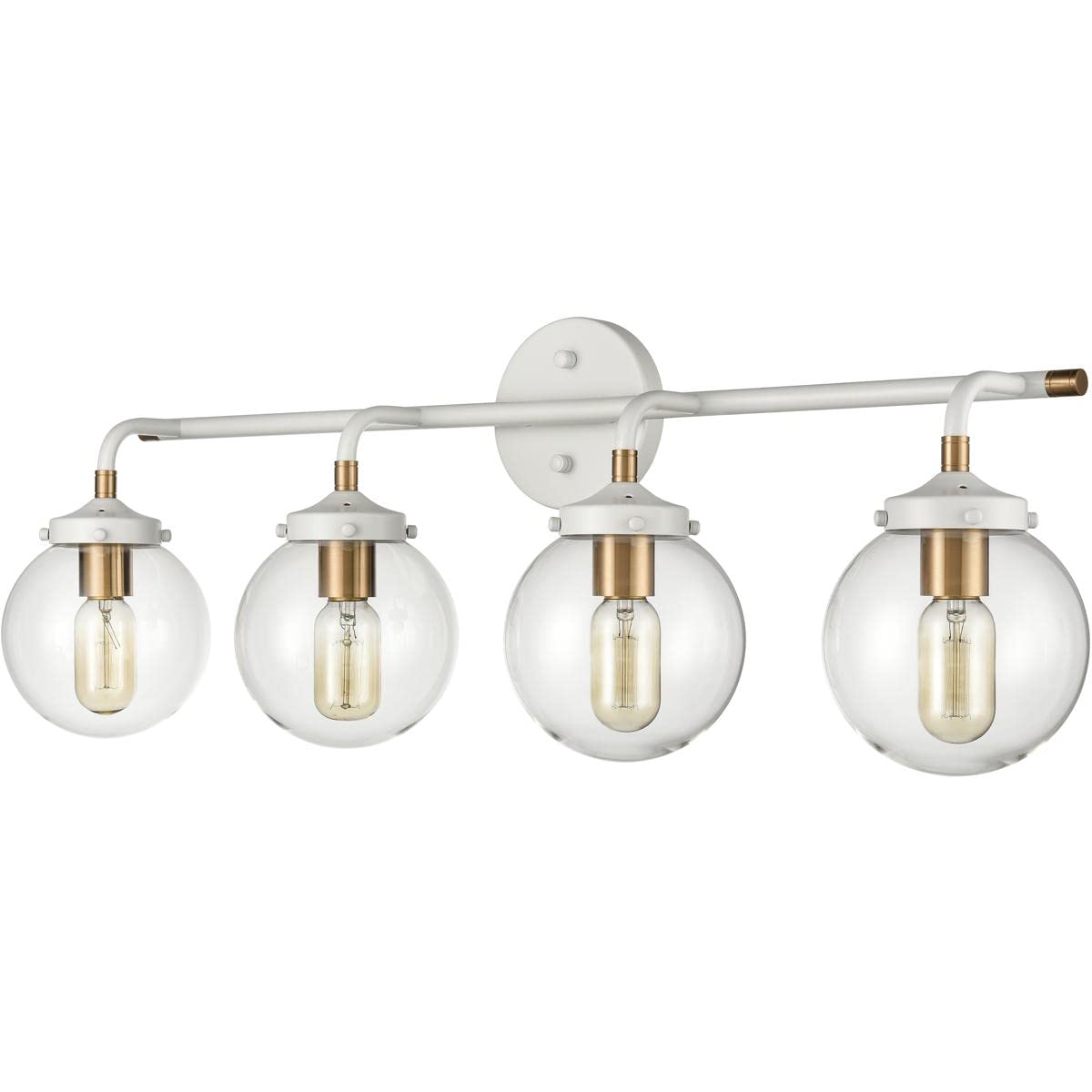Elk Home 4-Light Boudreaux Vanity Light In Matte White With Clear Glass - Modern Style