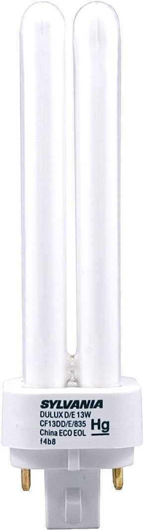 LEDVANCE Sylvania 20671 Compact Fluorescent Light Bulb 13W 3500K 900 Lumens 4-Pack White G24q-1 Base
