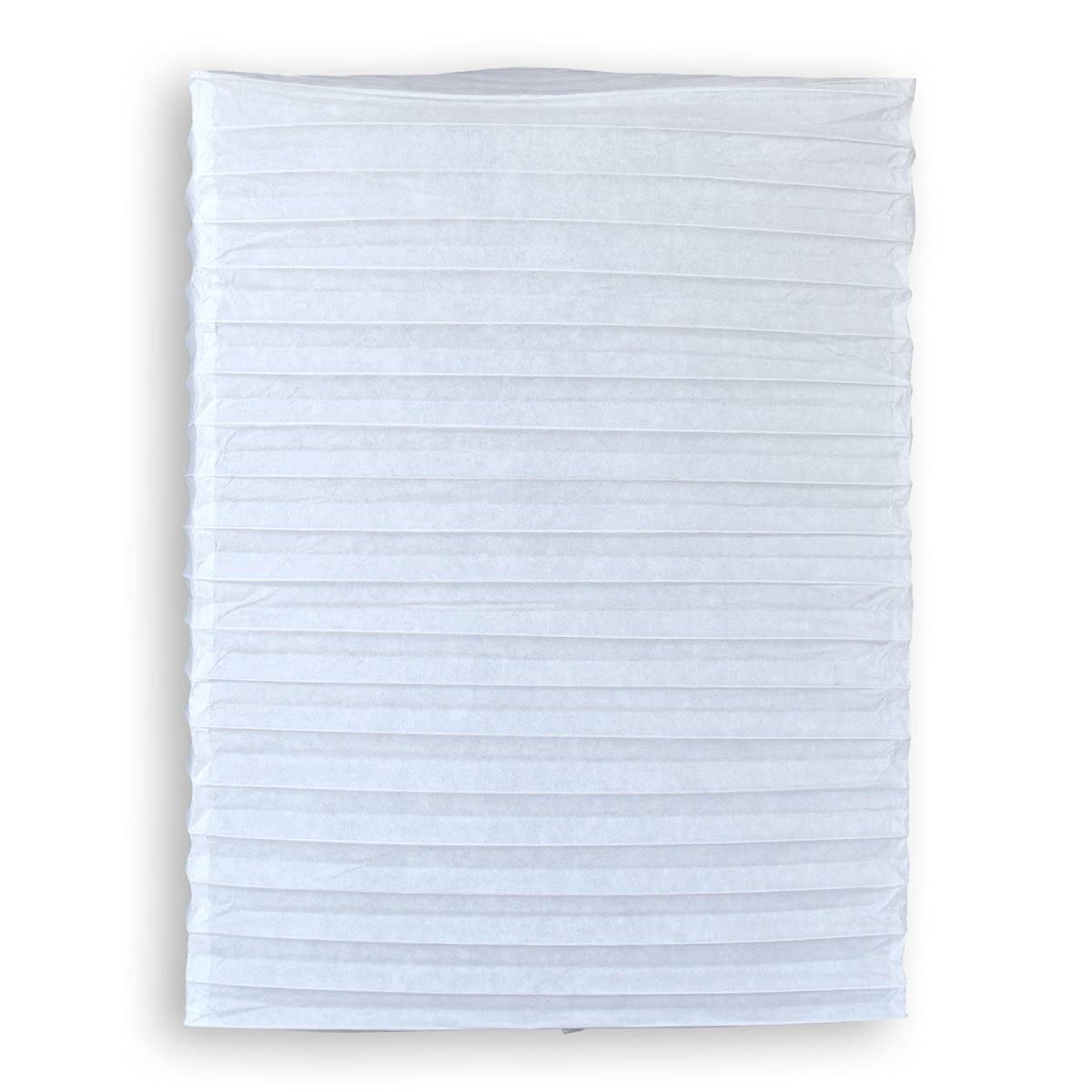 Quasimoon PaperLanternStore.com White Hako Unique Shaped Paper Lantern, 14-inch x 20-inch