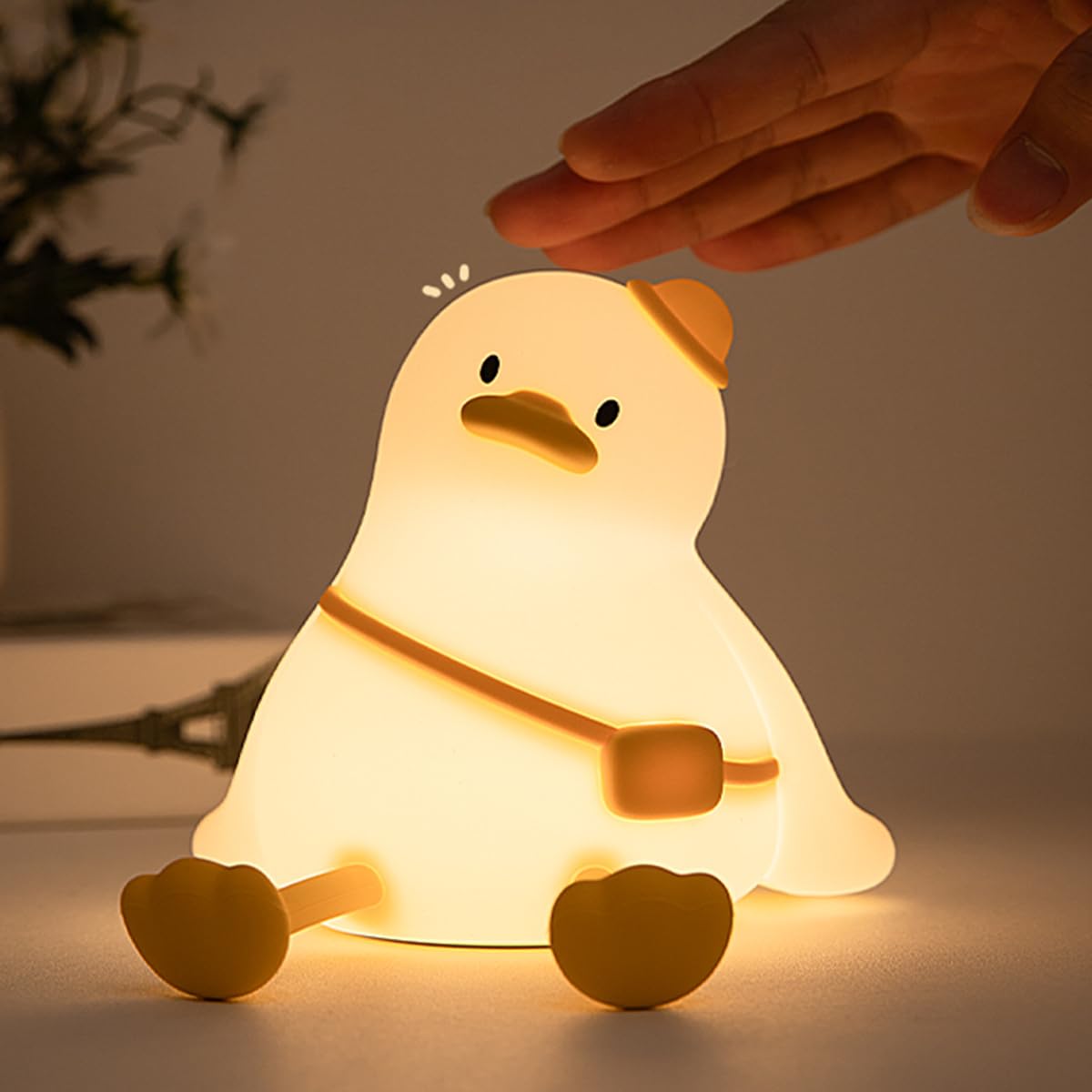 Duck Night Light for Kids 3 Levels Dimmable Silicone Animal Nursery Light,Adorable Rechargeable 30min Timmer Novelty Bedside Tou