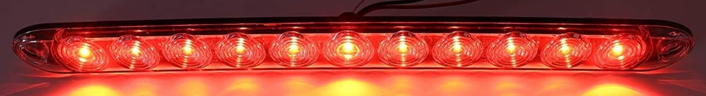 TecNiq 15" LED Stop Turn Tail Marker Light Bar - Waterproof Clear Red Lens, Model T10-RC00-1
