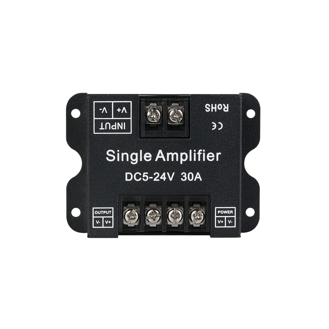BTF-LIGHTING 1 Channel LED Strip Signal Amplifier Controller, Model 30A, Aluminum, Compatible with DC5V DC12V DC24V