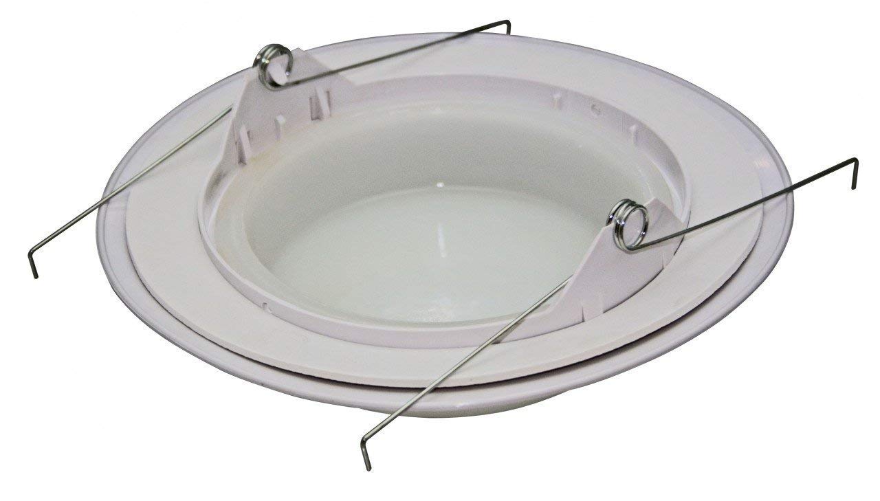 6" Inch Drop Opal Milky Glass Lens Trim With 8" Inch Plastic Ring, Waterproof Shower Light Cover, Ul Listed For Wet Locations, Great For Balconies, Patios, Kitchens, Laundry Rooms And Bathrooms
