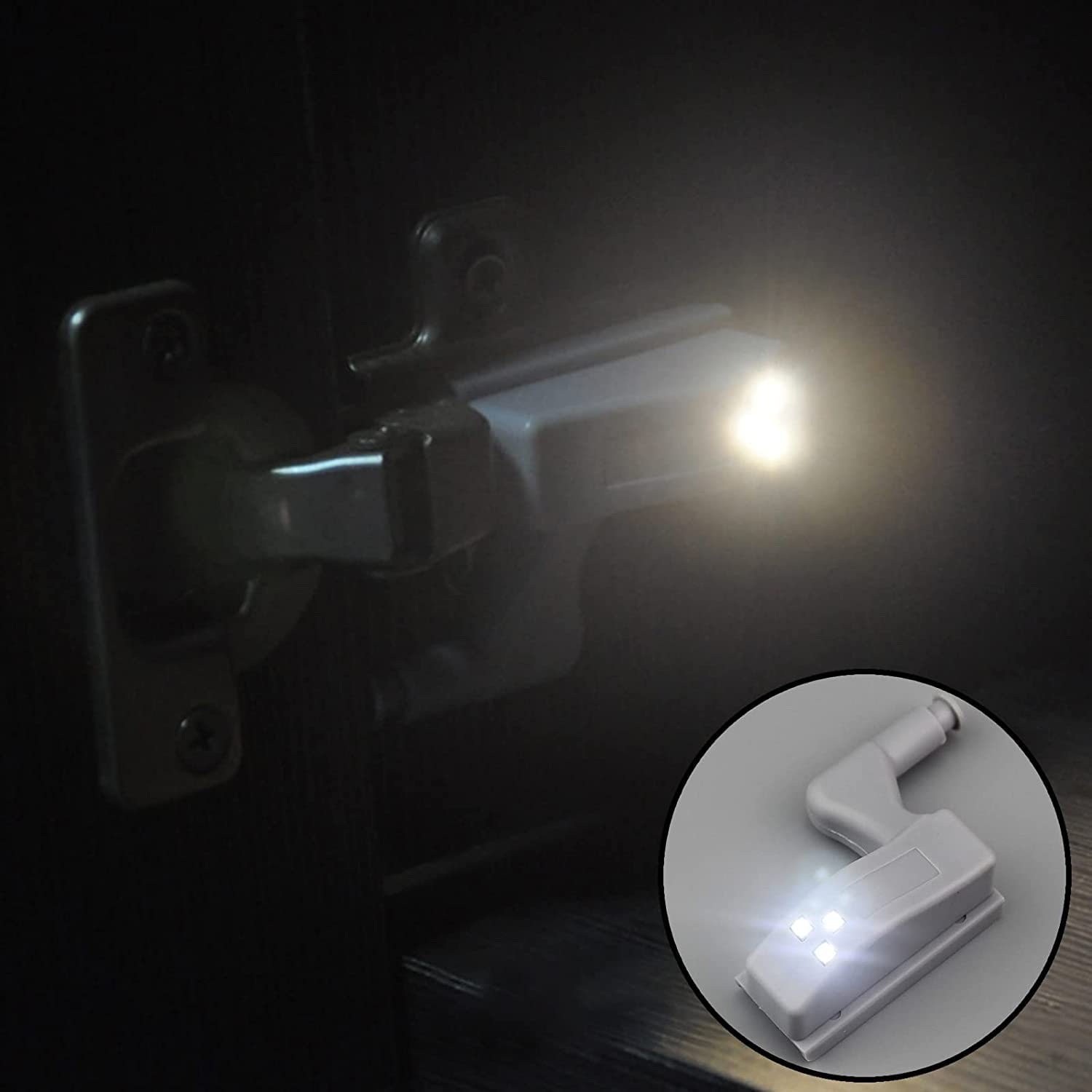 6Pcs Universal Cabinet Cupboard Hinge Led Light For Modern Kitchen Home Lamp-Warm White With Battery