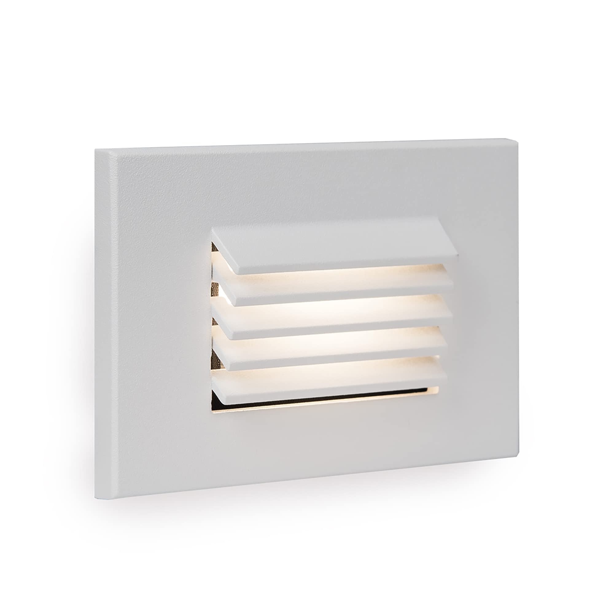 WAC Landscape Lighting, LEDme 120V LED Horizontal Louvered Indoor and Outdoor Step and Wall Light 3000K Built-in LED in White