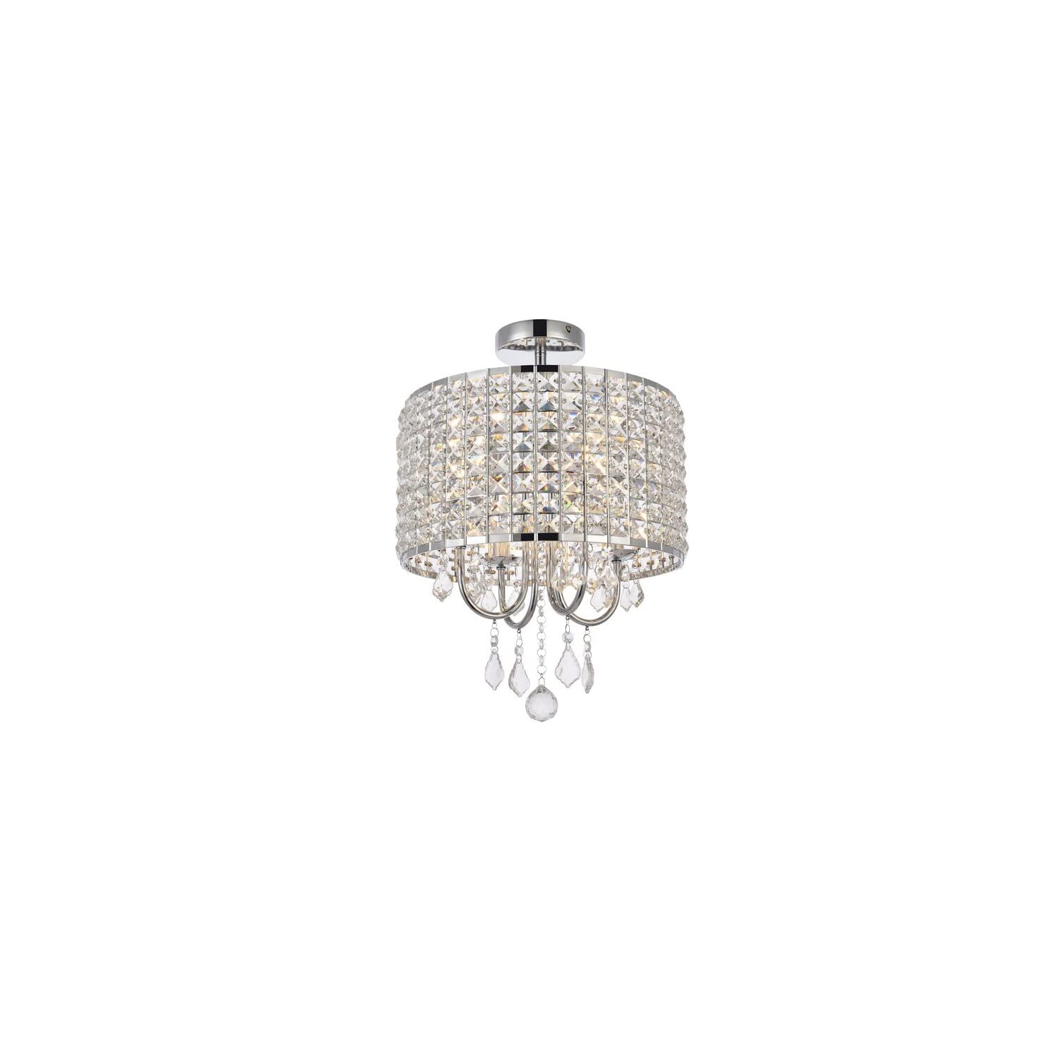Living District Elise 4-Light Transitional Style Metal Flush Mount in Chrome
