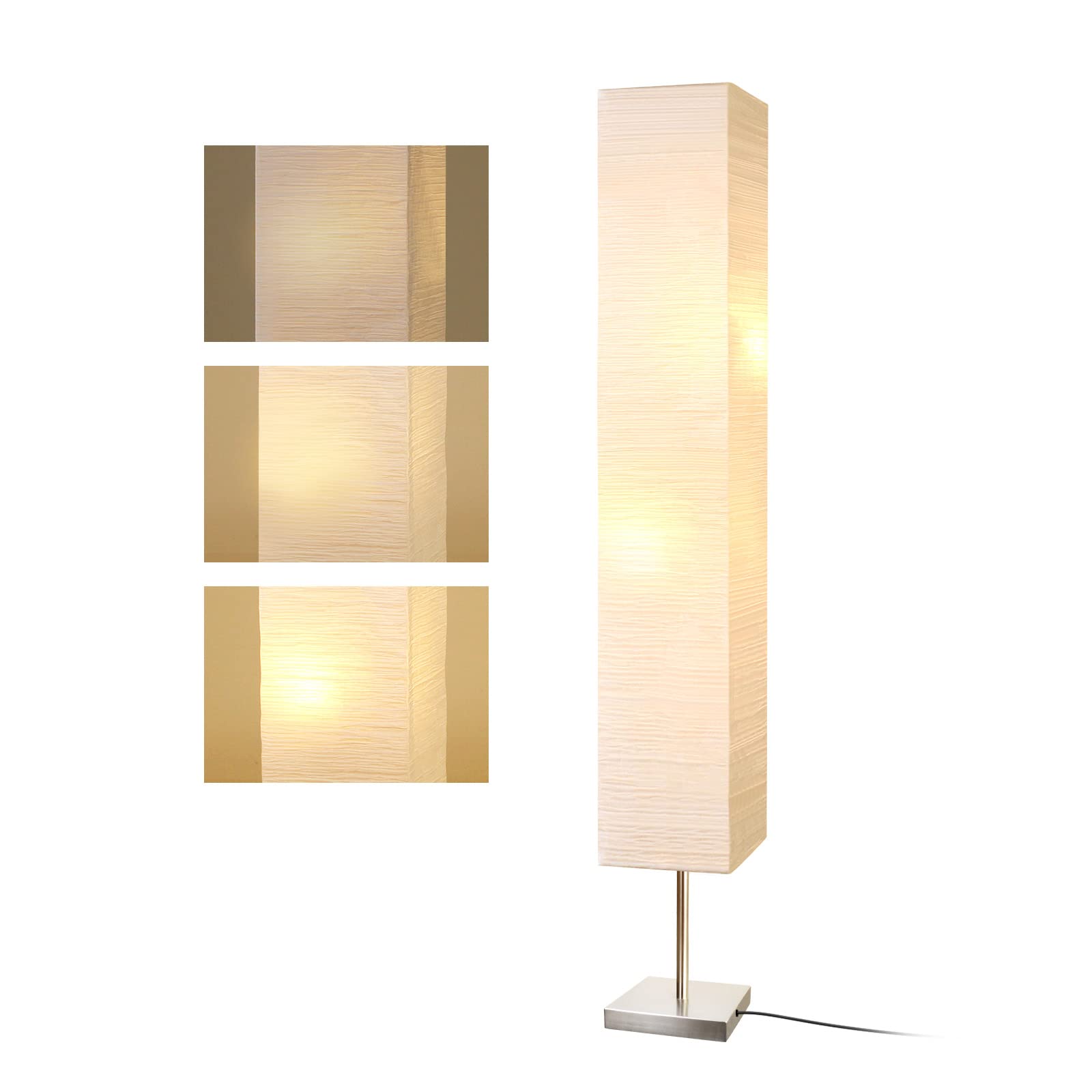 Jomshine Modern Floor Lamp, Dimmable 3 Levels, 55in  Tall, Off-White Minimalist Design for Office, Kids Room, Home Decor