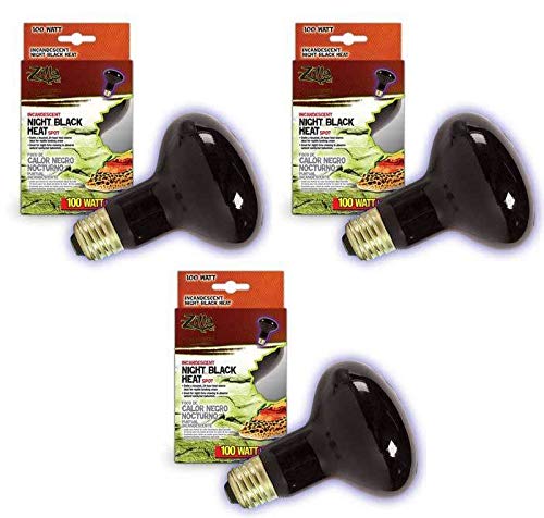 Zilla 100W Night Black Heat Incandescent Spot Bulb - 3 Pack, Perfect For Lighting Needs