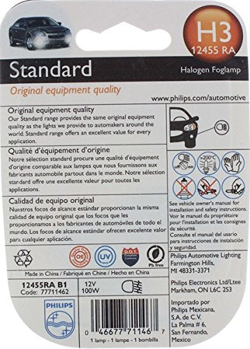 Philips 12455RAB1 H3-100W Standard Fog Bulb (Pack of 1)