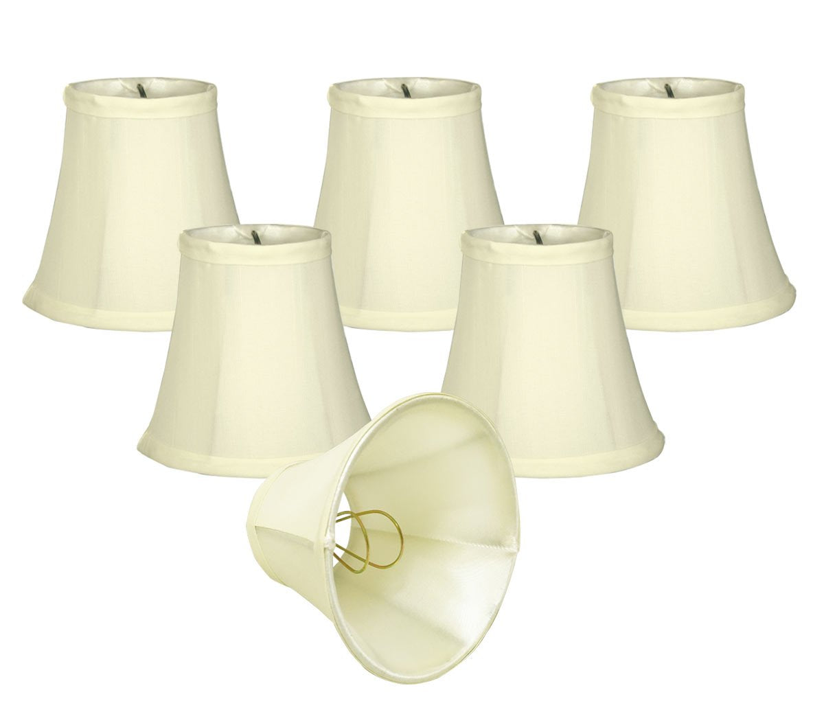 Royal Designs, Inc. Clip On Soft Bell Chandelier Lamp Shade Flame Clip Fitter, Cso-1022-5Eg-6, 3 X 5 X 4.5, Eggshell, 6 Pack