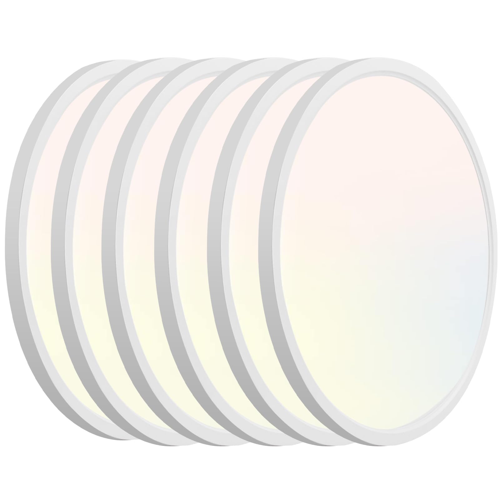 Hlite 6pack 12 inch Flush Mount LED Ceiling Light Fixture,24W 2400LM Super Slim Light Fixtures Ceiling Mount 3000K/4000K/5000K 3