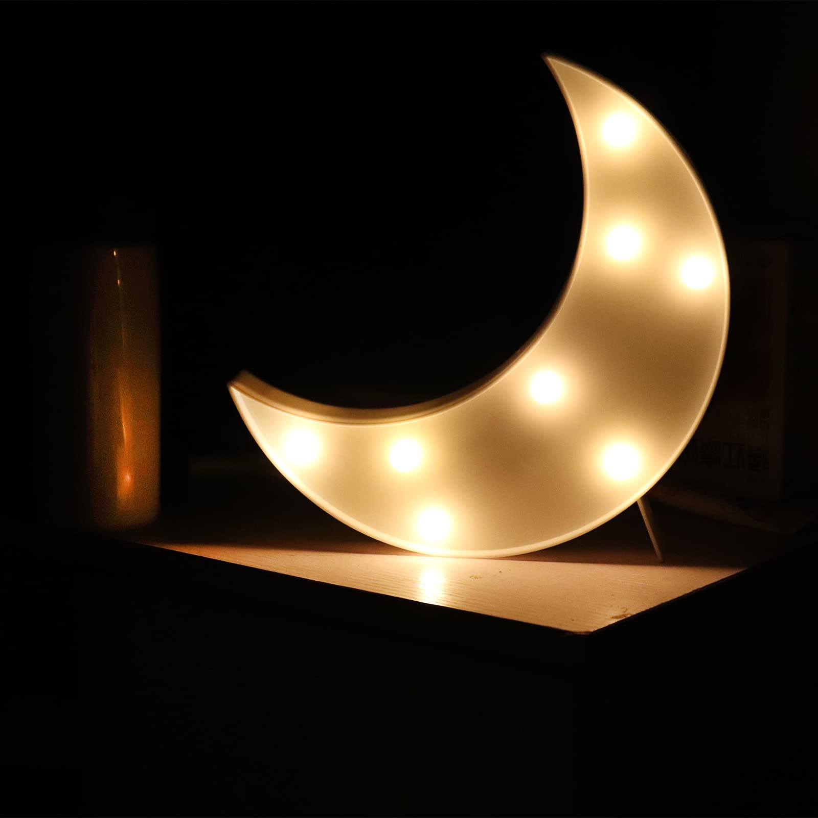 AUSAYE 3 PCS 3D Crescent Moon Light Cloud Led Star Lamp, Decorative Night Lights Room Decor NightLight for Kids Adults Birthday