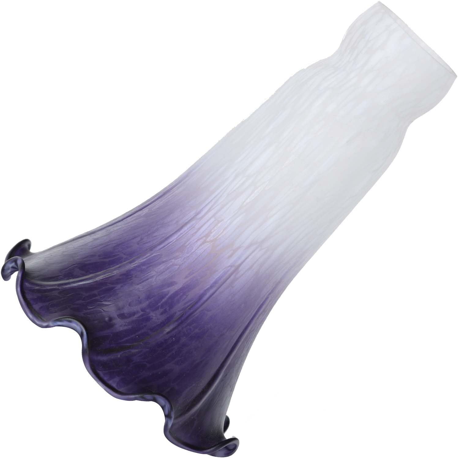 Bieye LS102 Lily Flower Blown Glass Lampshade (White Indigo, Opening I.D. 1.26 x O.D. 1.5)