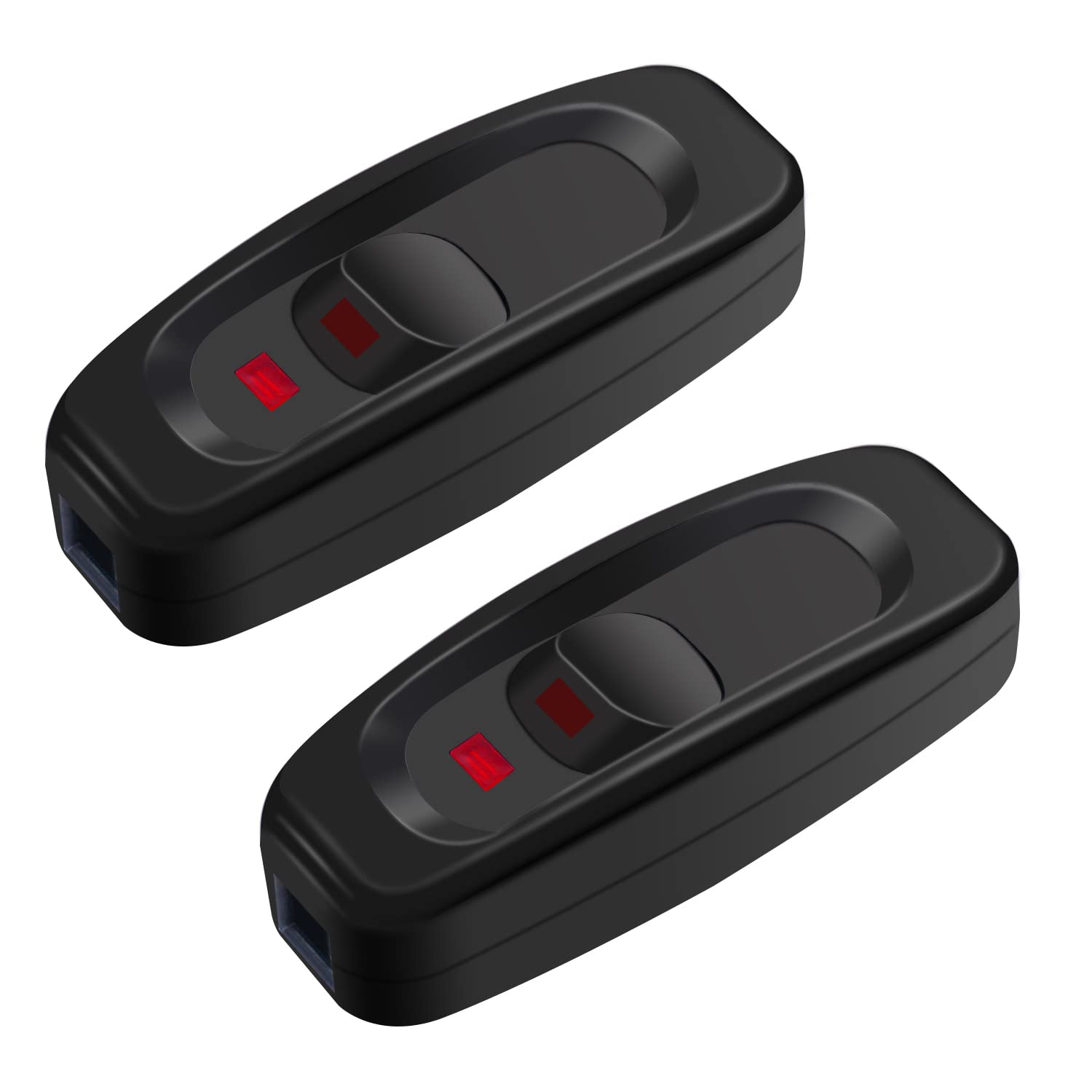 Weideer 3 Pcs Inline Cord Switch Appliance Button On/Off 10A 250V Inline Power Switch With Led Light For Table Lamp Desk Light B