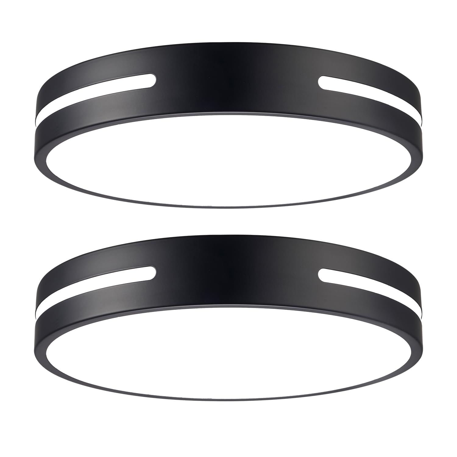 Wheatronic Led Ceiling Light Flush Mount 24W, Black Kitchen Light Fixture Ceiling Mount Dimmable Set Of 2, 12 Inch Close To Ceiling Light Fixture 5Cct For Bedroom, Bathroom, Living Room