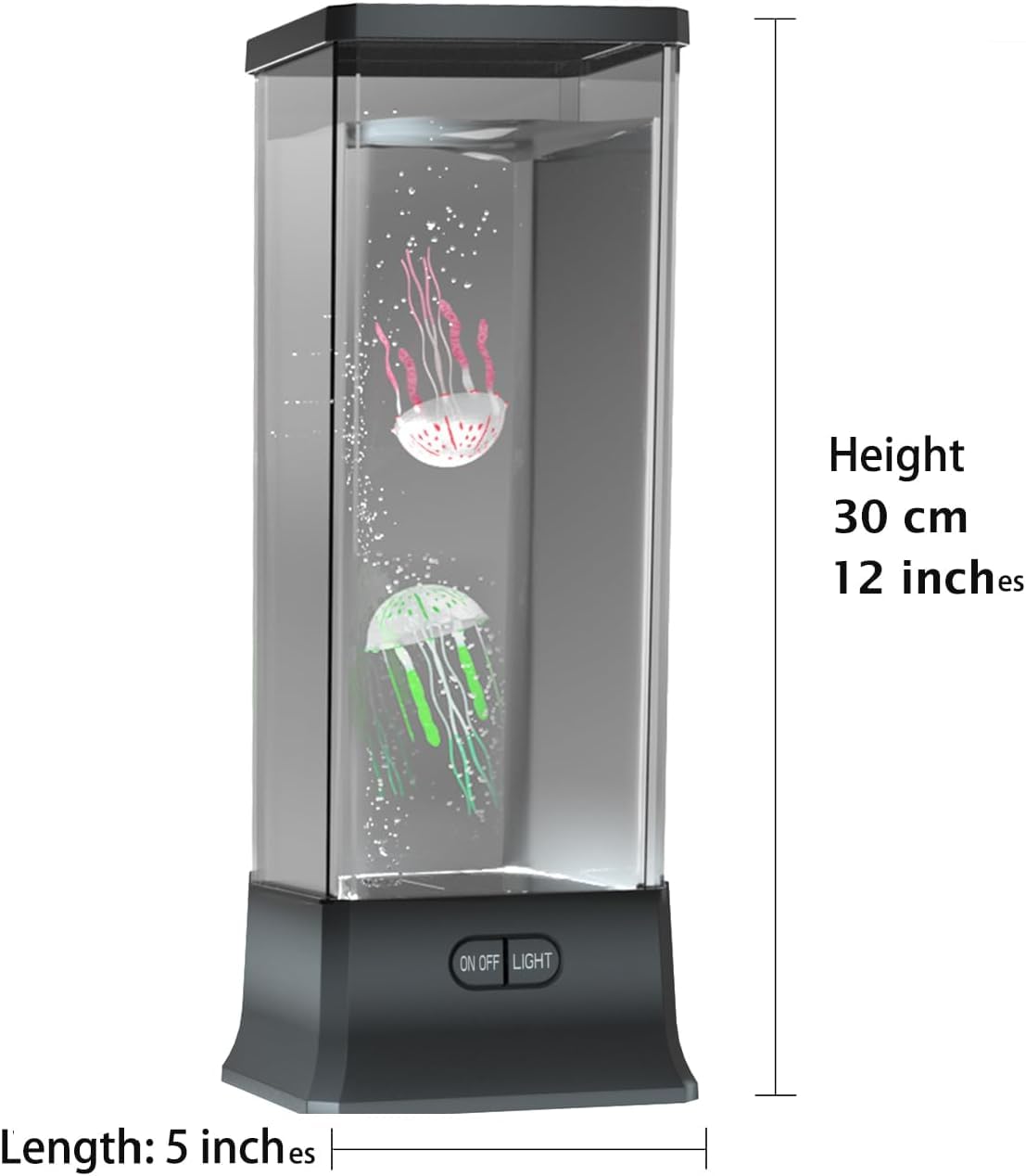 COLORLIFE Electric Jellyfish Lava Lamp with White Noise, Model BH-BTJ01, Black, Sensory Mood Night Light for Relaxation and Decor