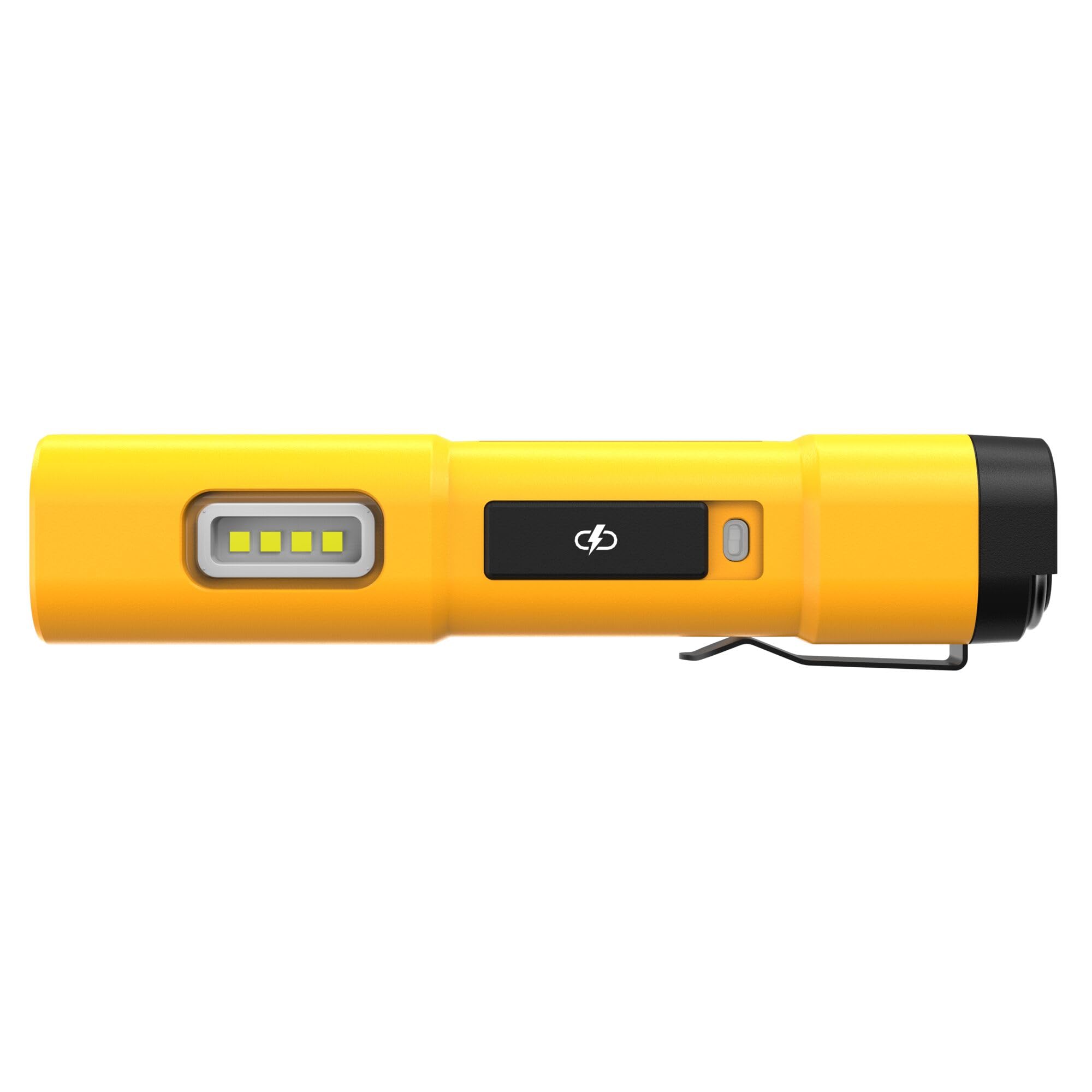 DEWALT LED Flashlight, USB-C Rechargeable, Magnetic Light, Model DCL183, Yellow, Plastic
