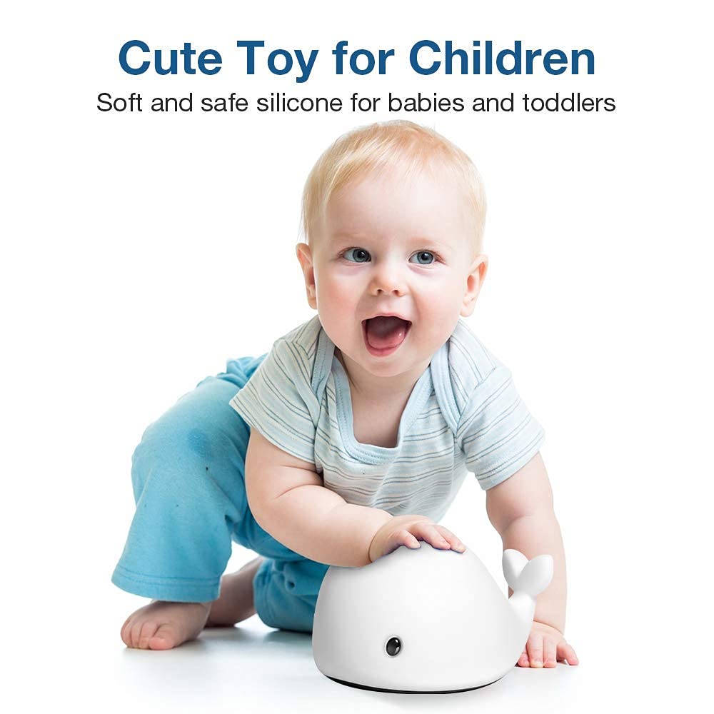 Cute Whale Night Light For Kids,Kawaii Baby With 7 Led Colors Changing,Tap Control Nursery Squishy Lamp,Usb Rechargeable,Birthday Gifts Baby,Girls,Boys,Toddler,Children-Ourry