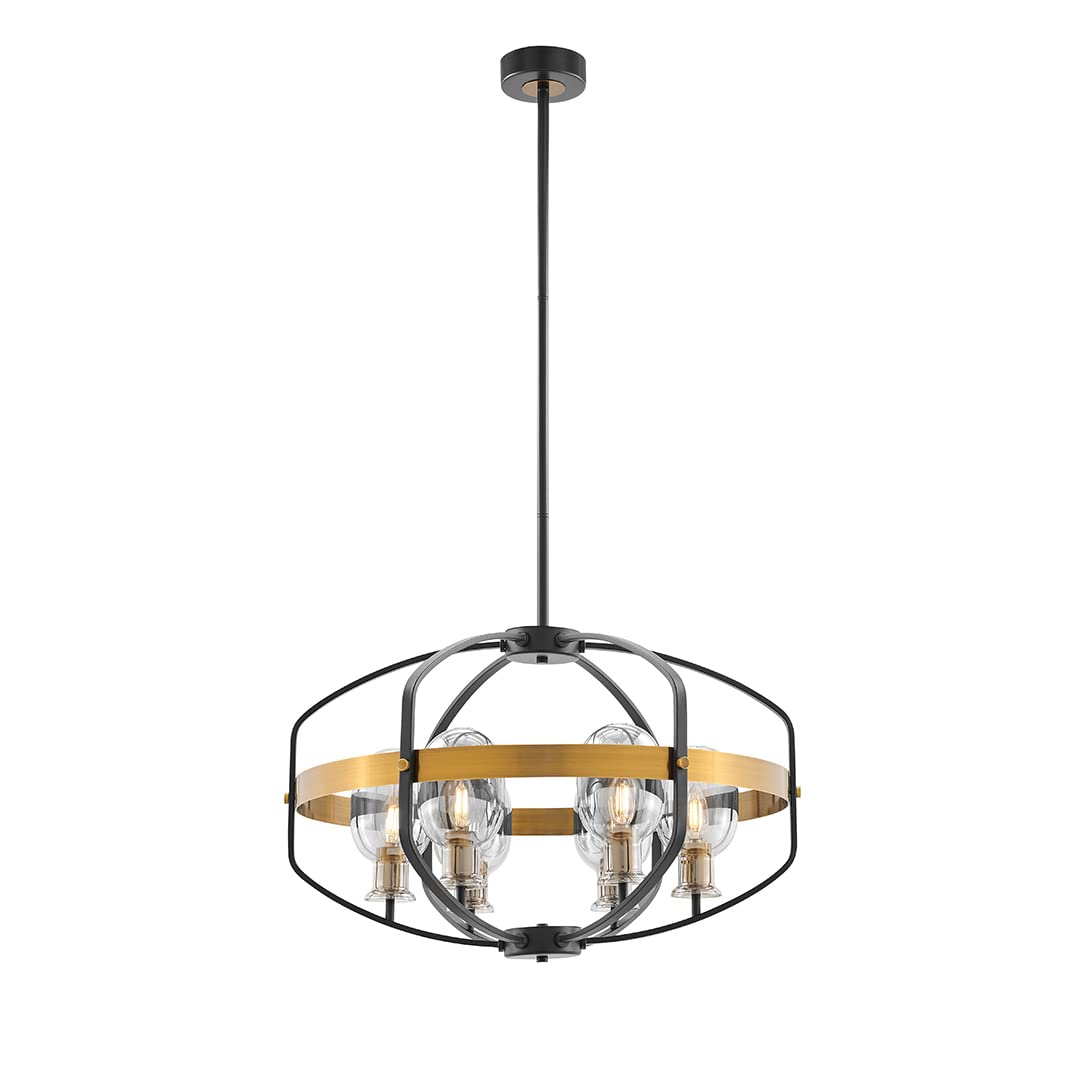 Finesse Decor Opia Vintage Chandelier 8 Light Metal Gold & Black Model CH-32401