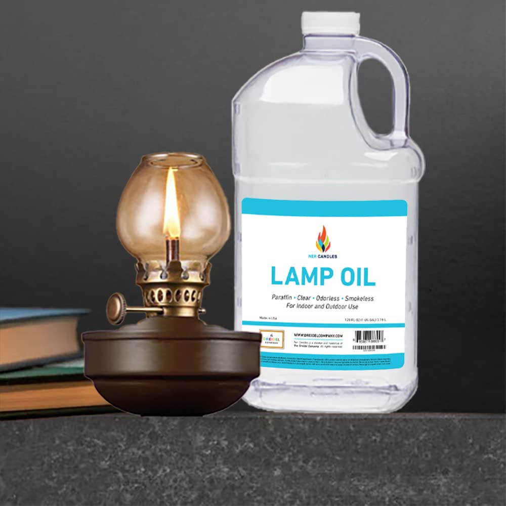 The Dreidel Company Liquid Paraffin Lamp Oil, Smokeless & Odorless, 1 Gallon, Clear, 2 Pack, Model TDC-PLO