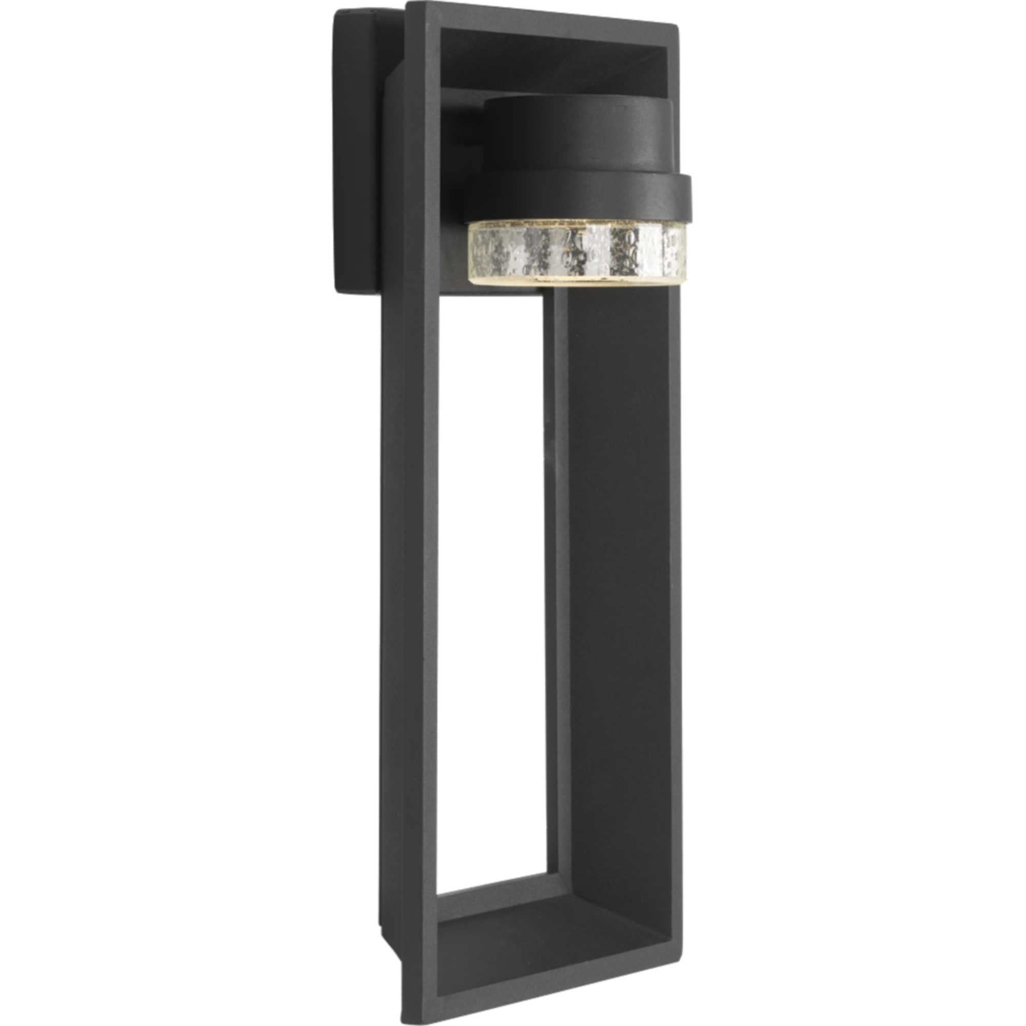 Progress Lighting 1-Light Outdoor Wall Lantern, Architectural Bronze, Clear Seeded Glass, Aluminum, Model P560029-129-30, Size 16x7.5x7.5