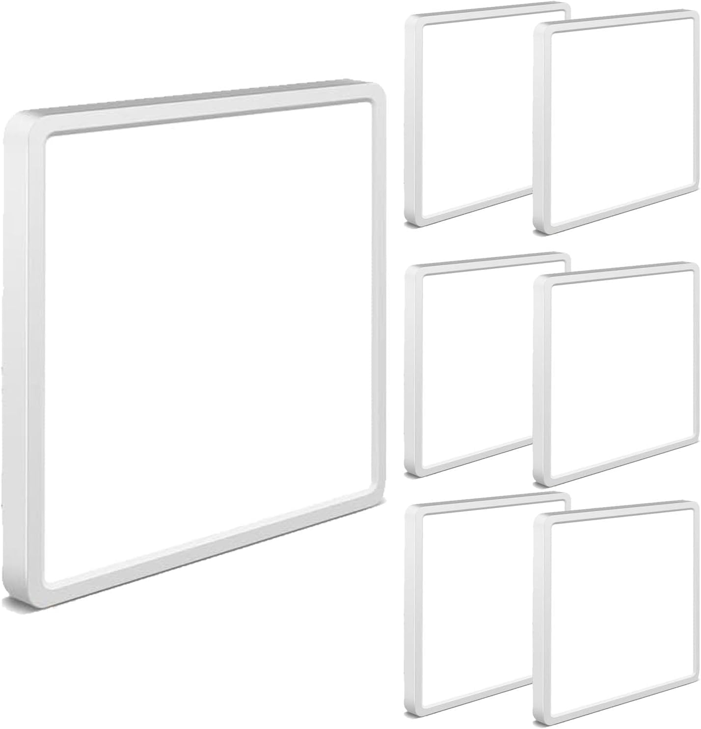 6Pack 12Inch Square White 3200Lm Led Flush Mount Ceiling Light,28W White 6000K Slim Surface Mount Ceiling Light Fixture For Kitc