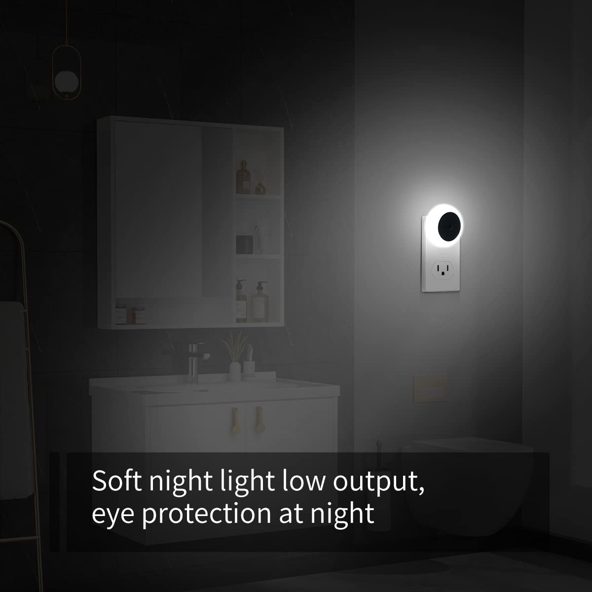KINUR LED Night Lights 6 Pack with Dusk to Dawn Sensors, Daylight White, Model GB608, Plug-in for Kids Room, Nursery, Bathroom